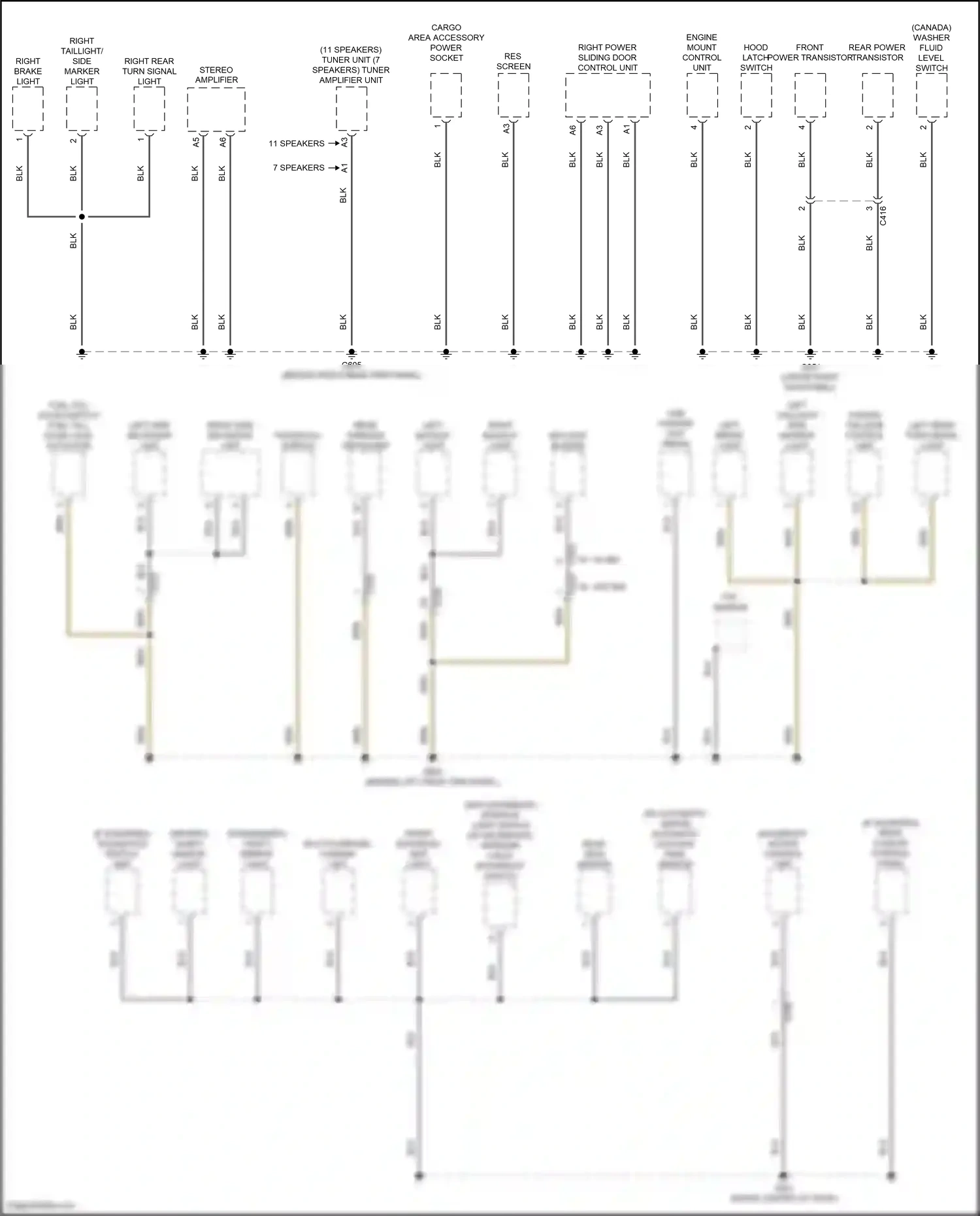 Wiring diagram interior light switch for Honda Odyssey V facelift 2 (2020-2024) (1 of 1)