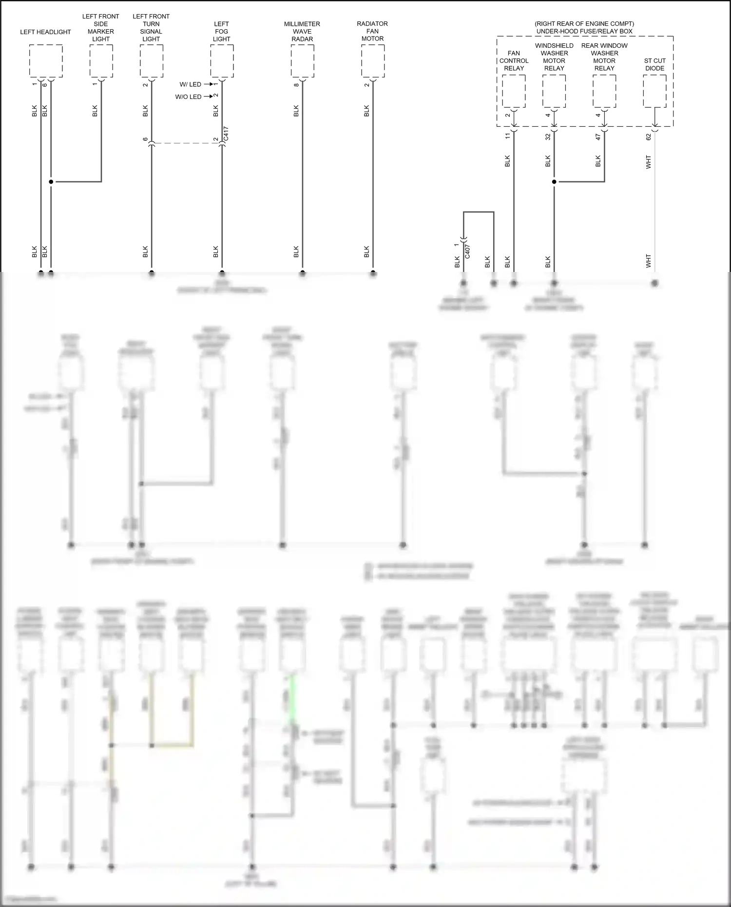 Wiring diagram left front side marker light for Honda Odyssey V facelift 2 (2020-2024) (2 of 2)