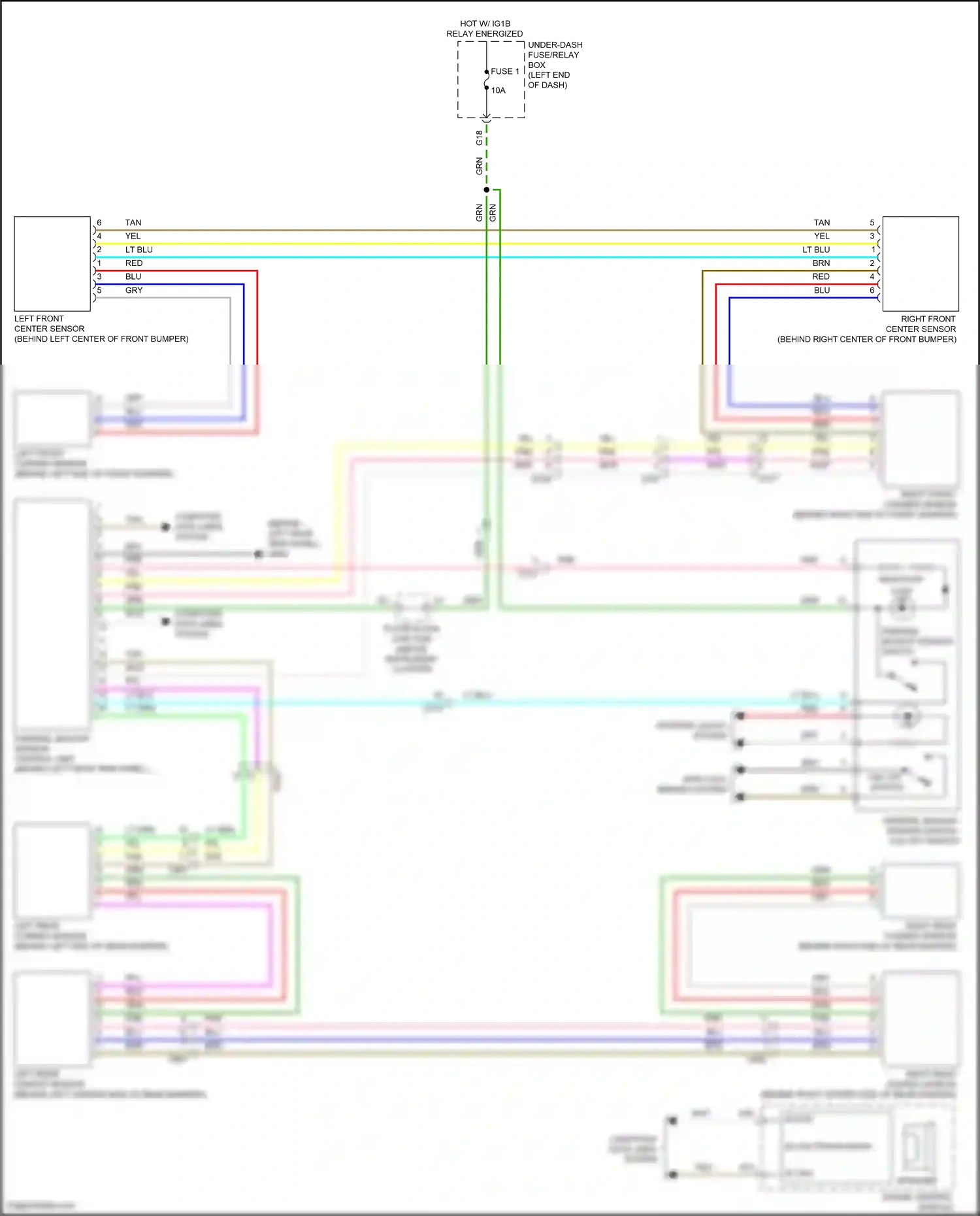 Wiring diagram left rear corner sensor for Honda Odyssey V facelift 2 (2020-2024) (1 of 1)