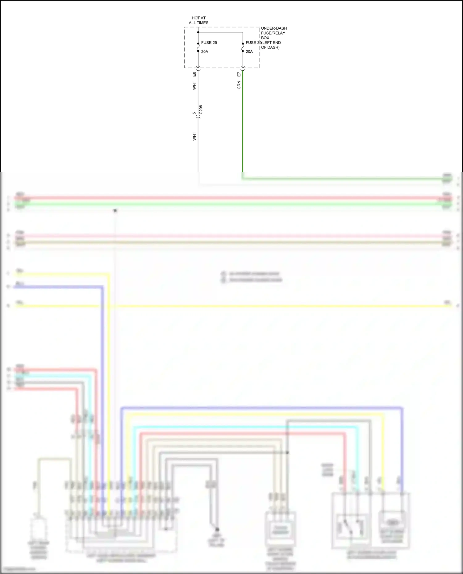 Wiring diagram left sliding door outer handle touch sensor for Honda Odyssey V facelift 2 (2020-2024) (1 of 3)
