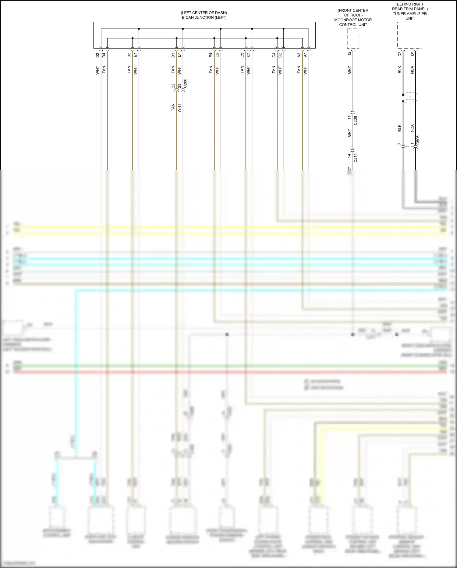 Wiring diagram parking, backup sensor control unit for Honda Odyssey V facelift 2 (2020-2024) (1 of 3)