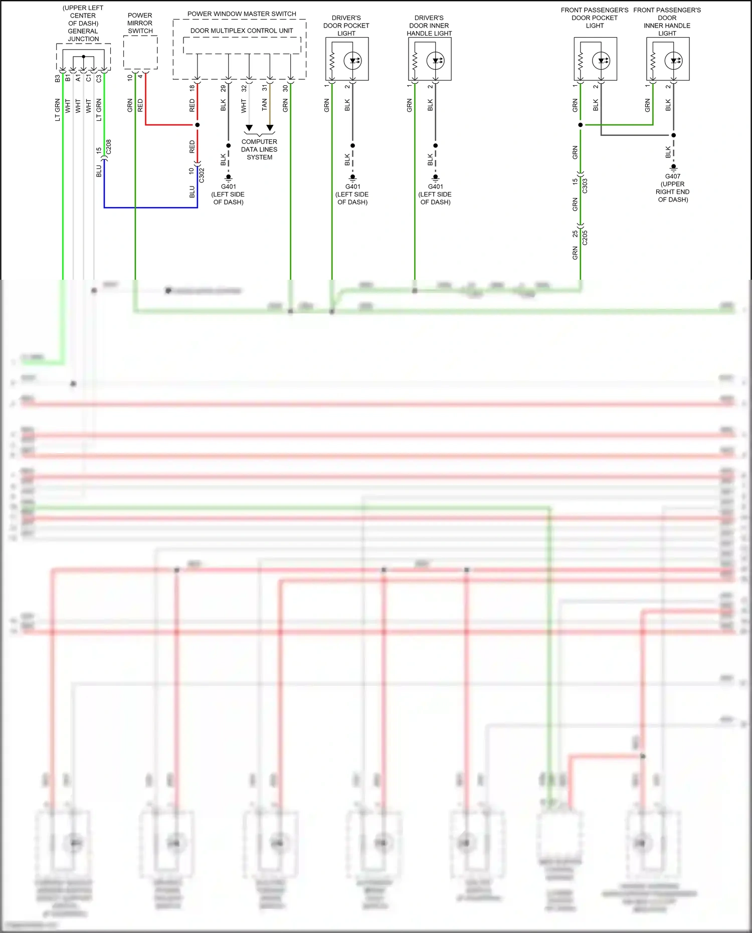 Wiring diagram parking, backup sensor switch/ safety support switch for Honda Odyssey V facelift 2 (2020-2024) (2 of 3)