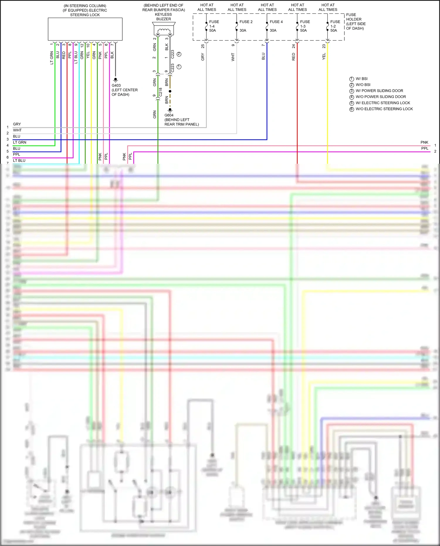 Wiring diagram tailgate outer handle/ lock switch/ license plate for Honda Odyssey V facelift 2 (2020-2024) (1 of 3)