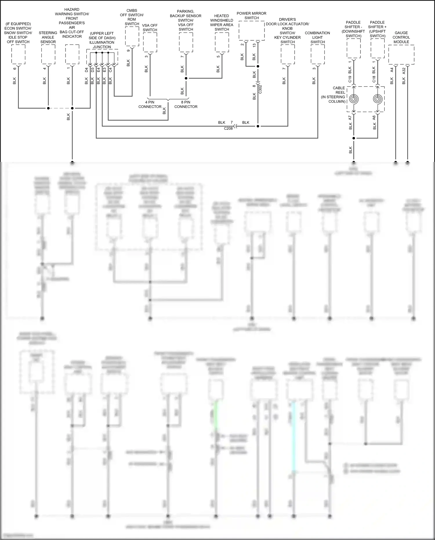 Wiring diagram cmbs off switch/ rdm switch for Honda Odyssey V facelift (2017-2020) (2 of 6)