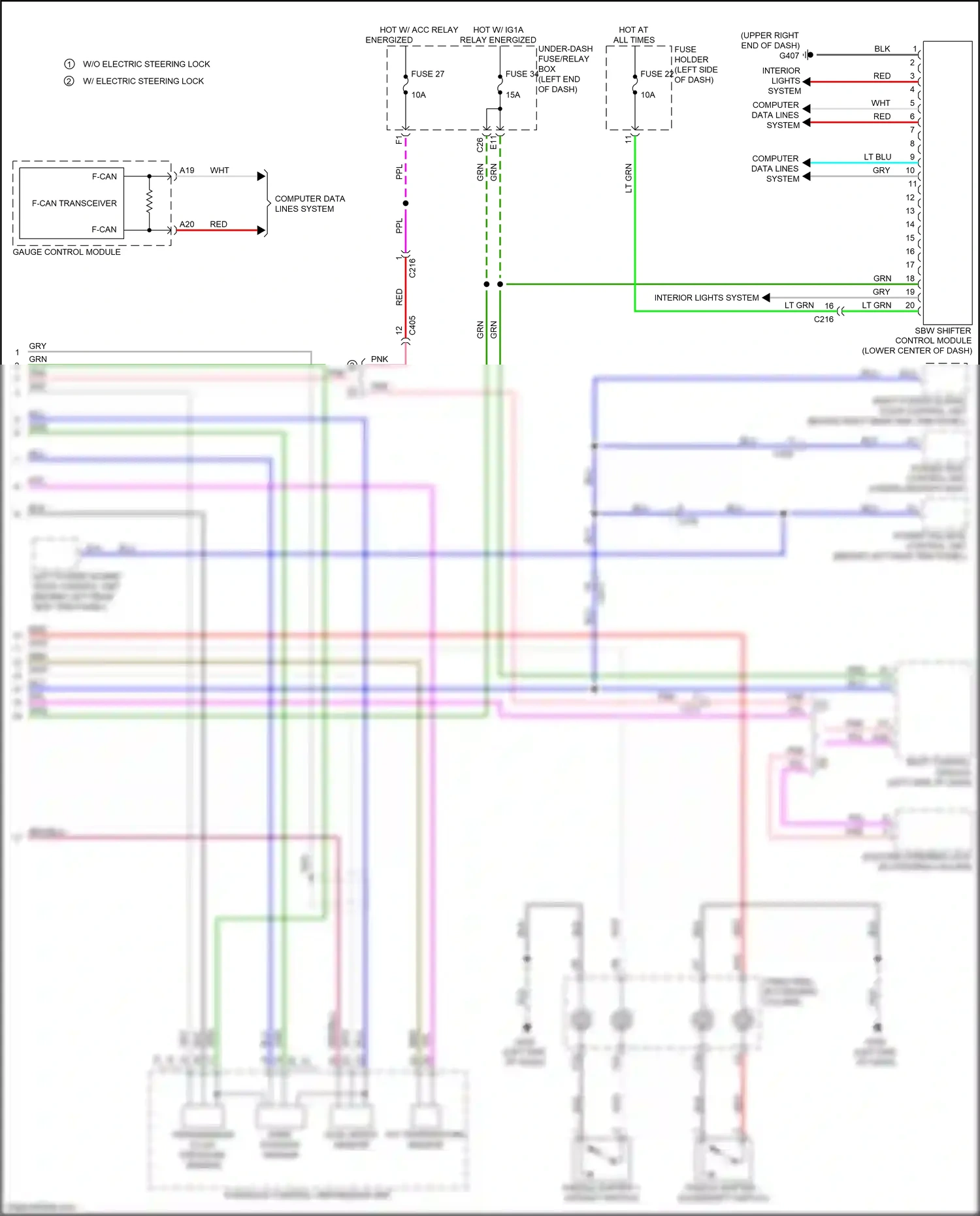 Wiring diagram dual speed sensor for Honda Odyssey V facelift (2017-2020) (2 of 2)
