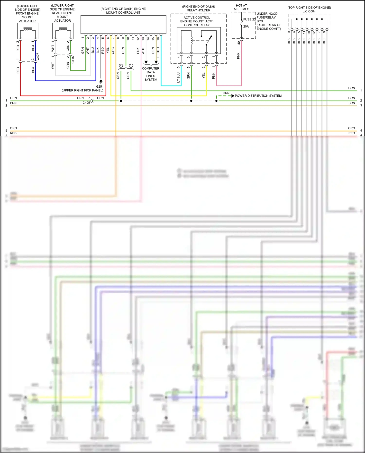 Wiring diagram front engine mount actuator for Honda Odyssey V facelift (2017-2020) (1 of 1)