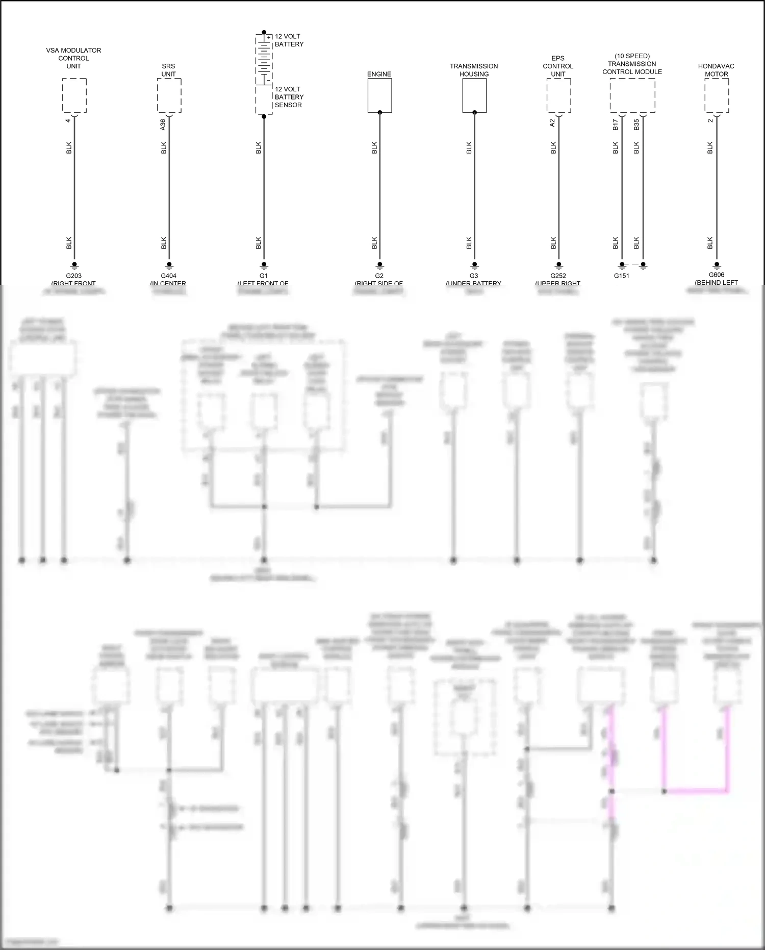 Wiring diagram front passenger's power window switch for Honda Odyssey V facelift (2017-2020) (2 of 9)