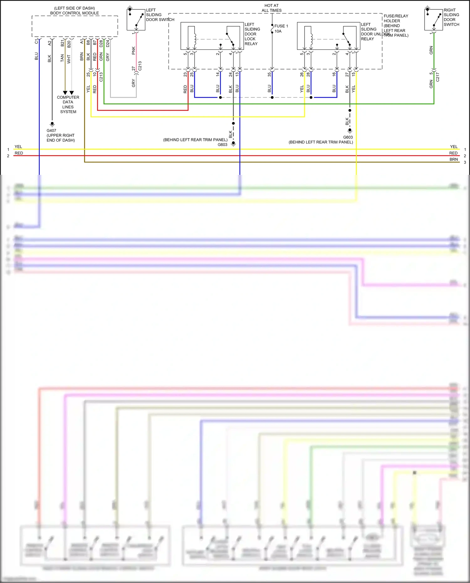 Wiring diagram full latch switch for Honda Odyssey V facelift (2017-2020) (2 of 3)