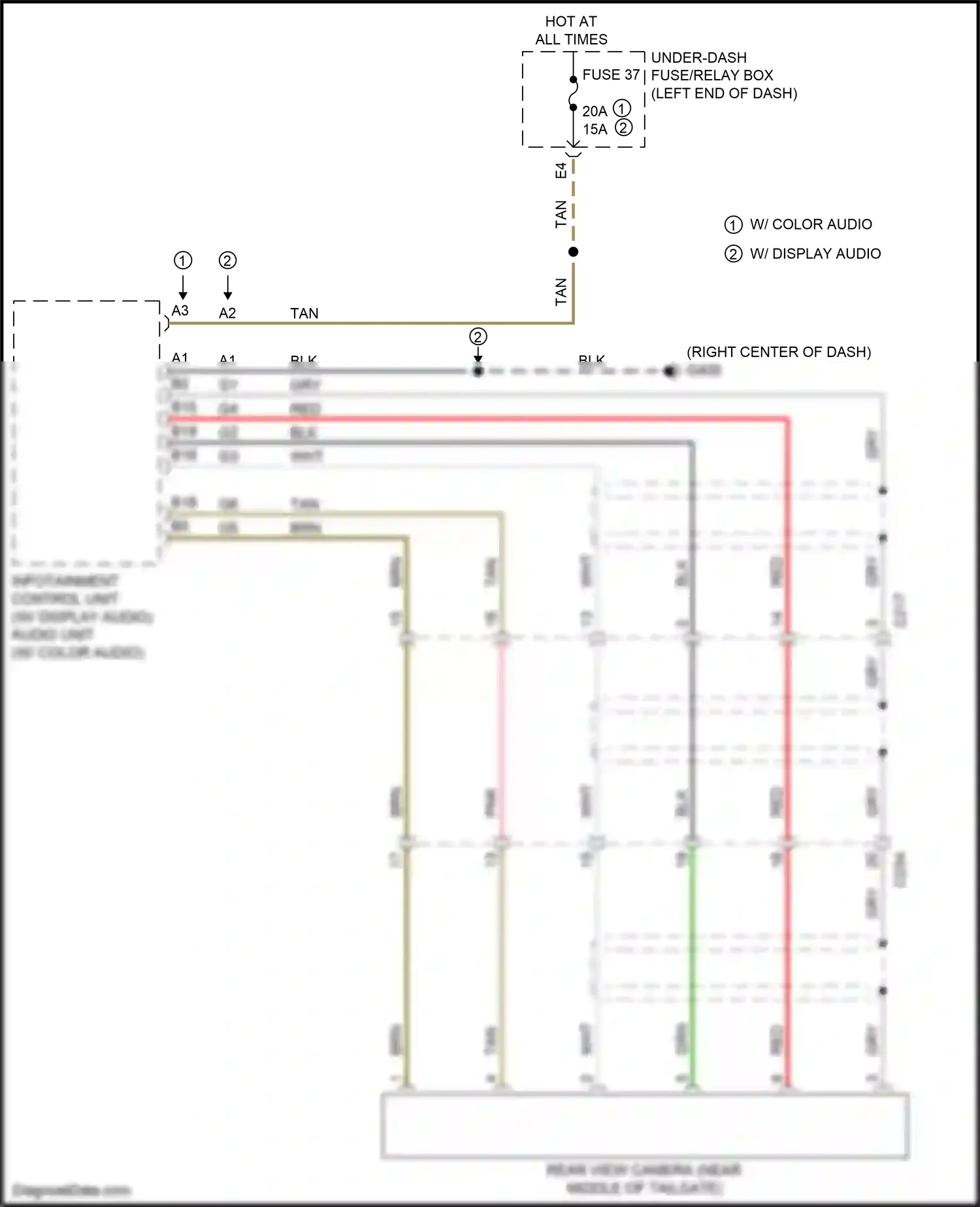 Wiring diagram infotainment control unit for Honda Odyssey V facelift (2017-2020) (10 of 14)