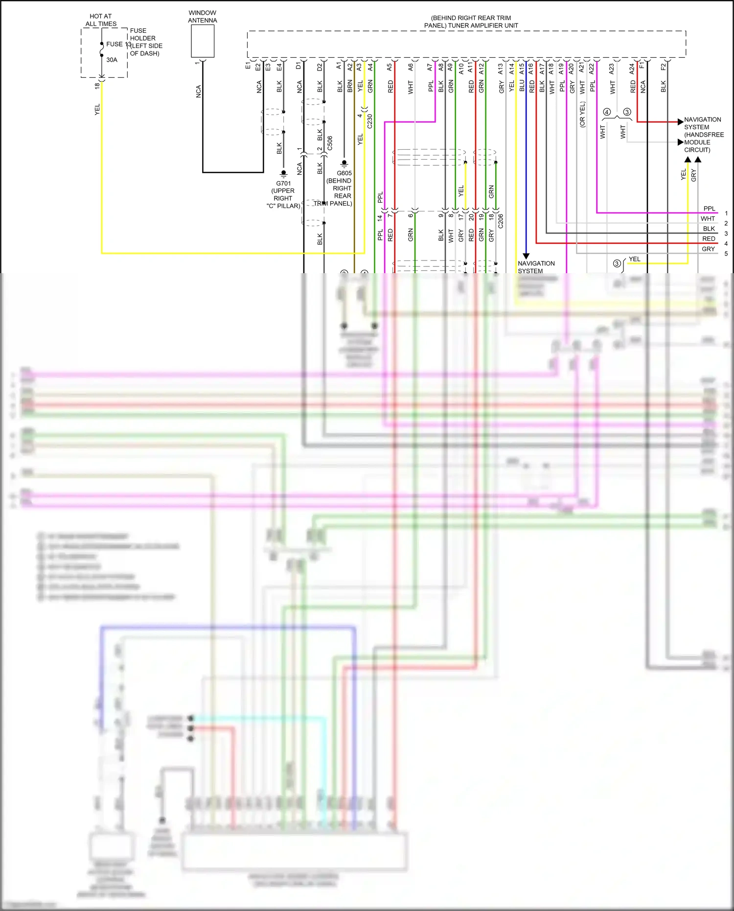 Wiring diagram navigation system for Honda Odyssey V facelift (2017-2020) (5 of 11)