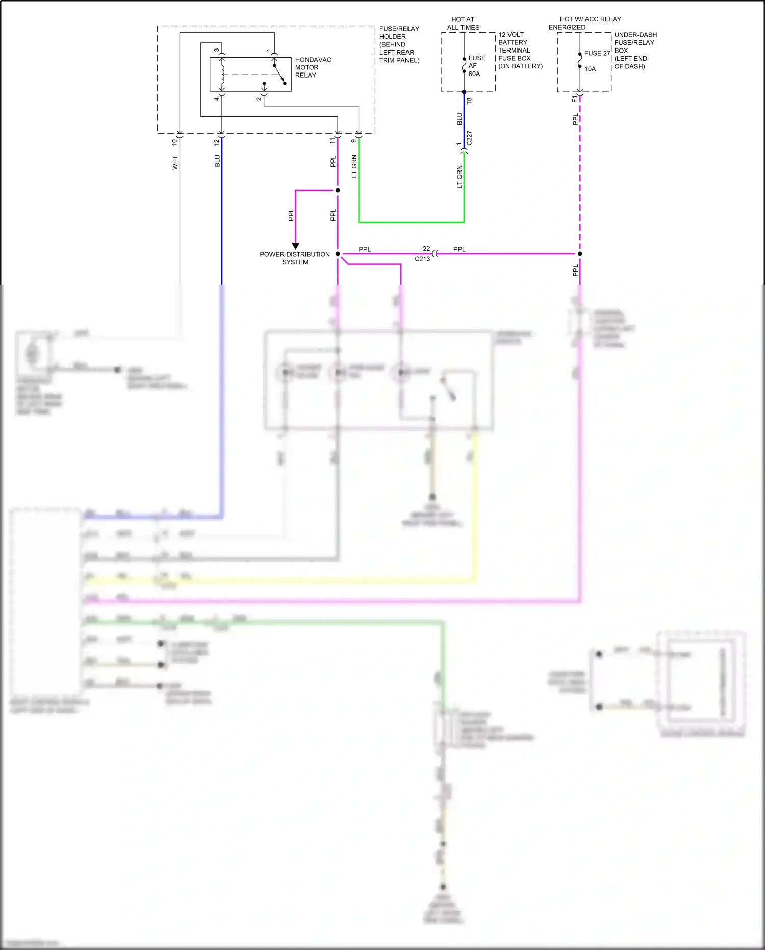 Wiring diagram power distribution system for Honda Odyssey V facelift (2017-2020) (3 of 11)