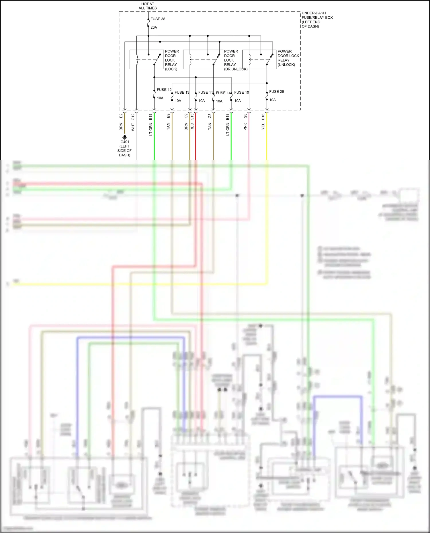 Wiring diagram power window master switch for Honda Odyssey V facelift (2017-2020) (1 of 17)