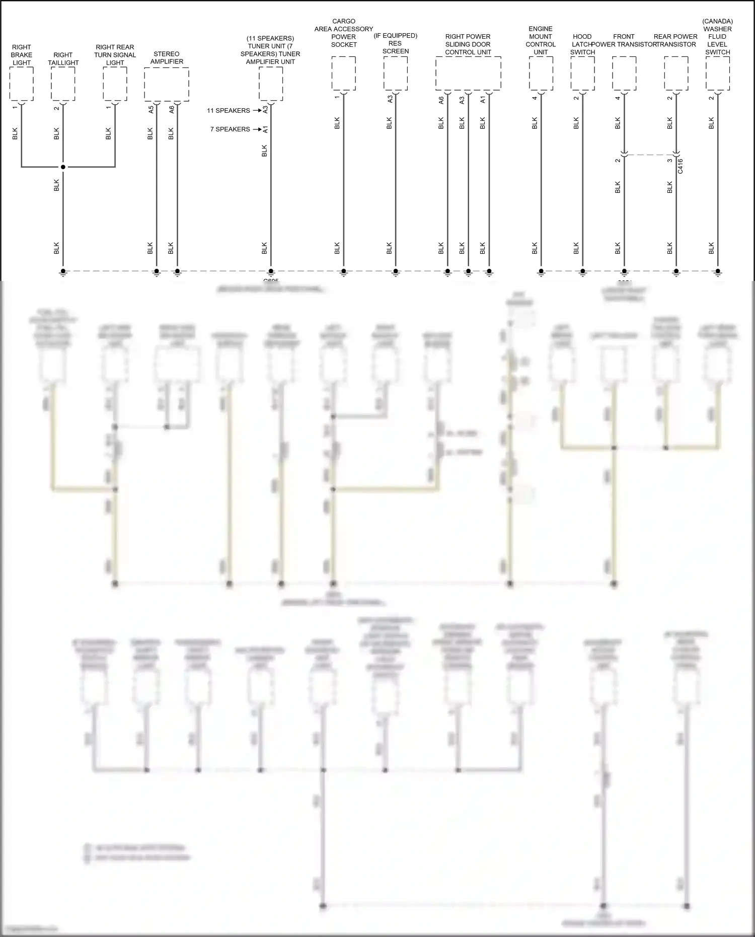 Wiring diagram rear climate control panel for Honda Odyssey V facelift (2017-2020) (2 of 5)