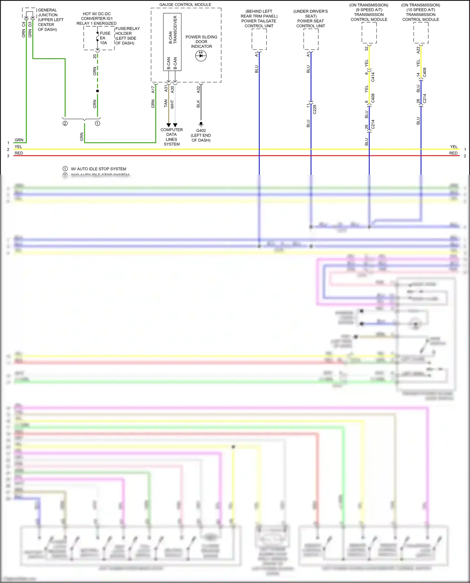 Wiring diagram remote control switch 2 for Honda Odyssey V facelift (2017-2020) (1 of 2)
