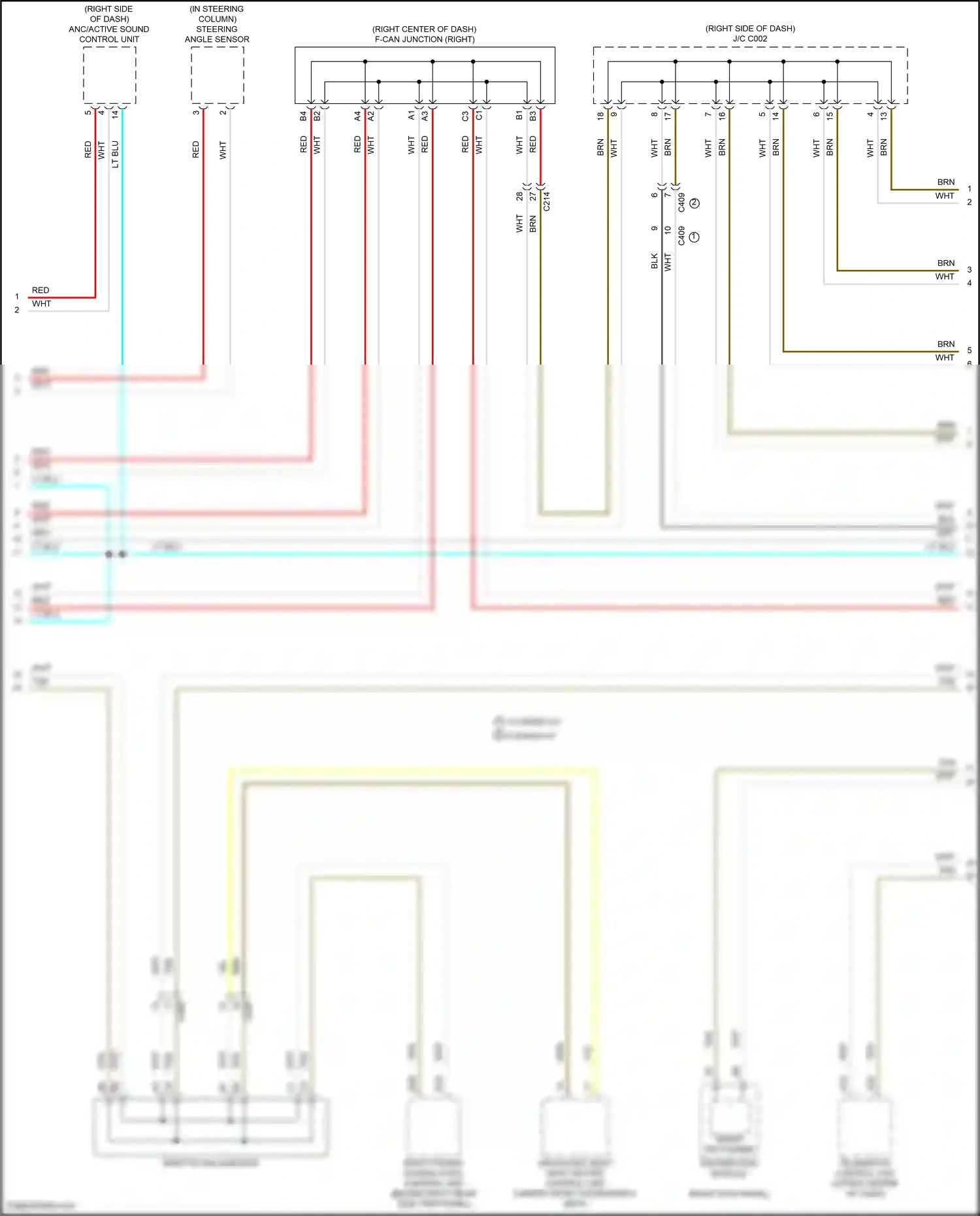 Wiring diagram steering angle sensor for Honda Odyssey V facelift (2017-2020) (2 of 6)