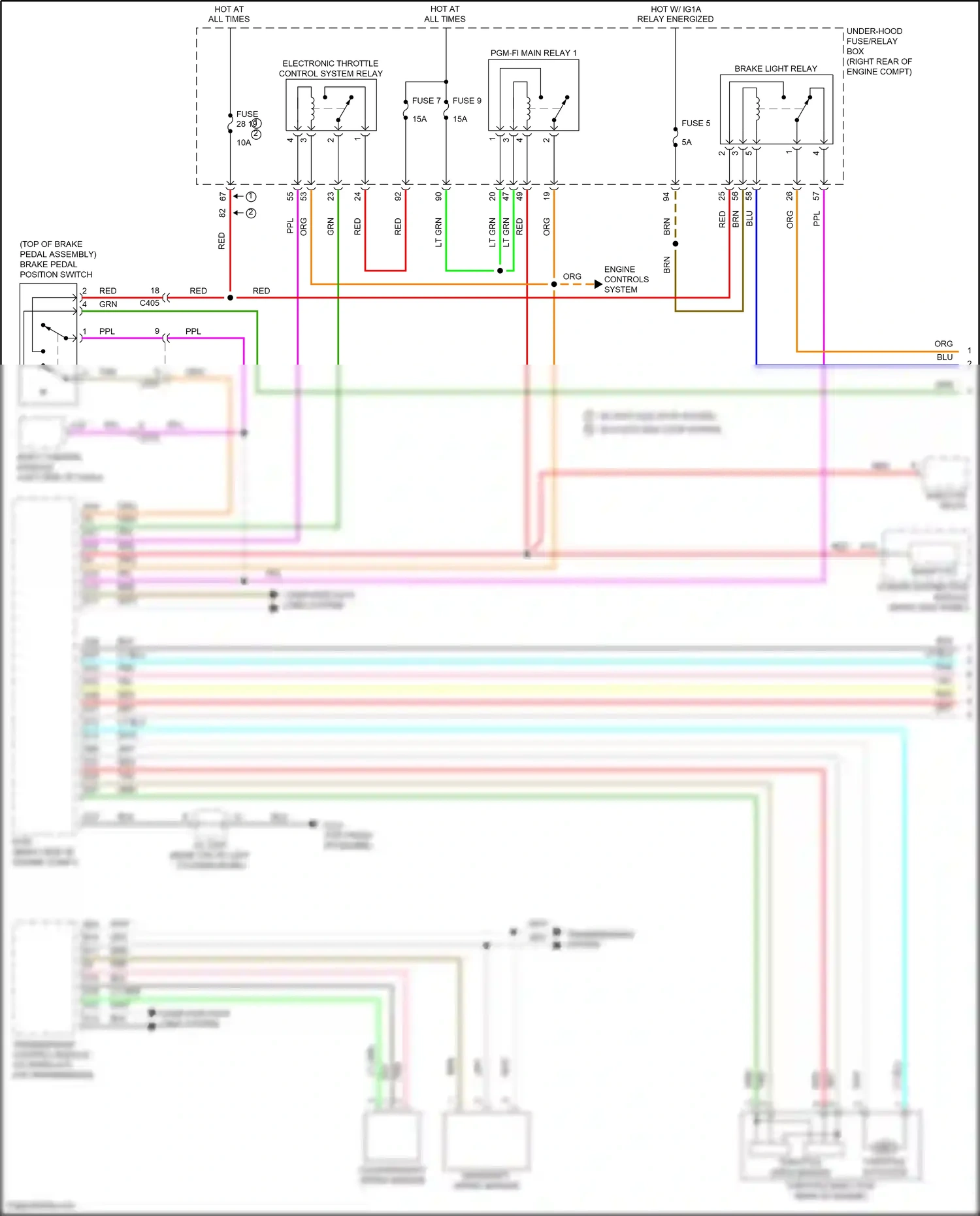 Wiring diagram throttle open sensor for Honda Odyssey V facelift (2017-2020) (1 of 2)