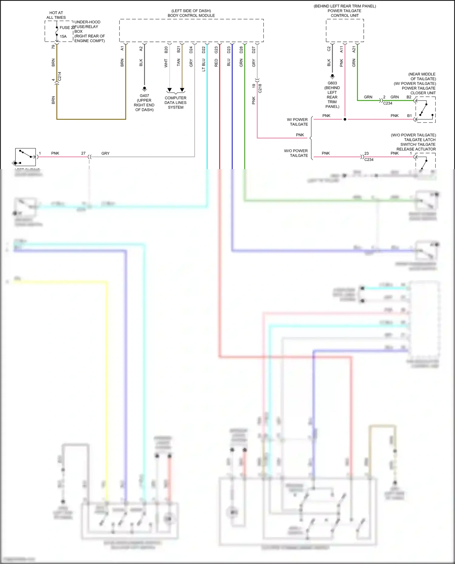 Wiring diagram vsa modulator control unit for Honda Odyssey V facelift (2017-2020) (6 of 8)