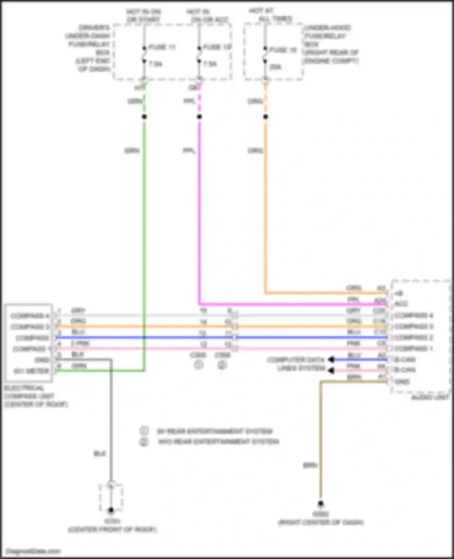 Wiring diagram compass 4 for Honda Odyssey V (2013-2017) (1 of 1)