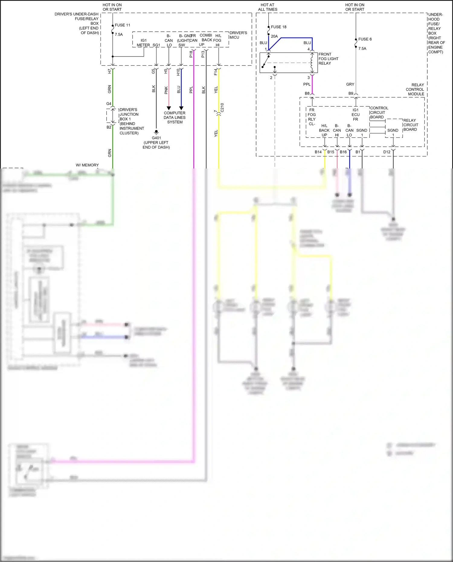 Honda Odyssey V (2013-2017) control circuit board wiring diagram  (2 of 14)