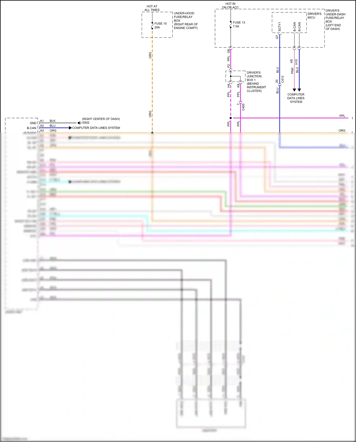 Wiring diagram driver's micu for Honda Odyssey V (2013-2017) (8 of 43)