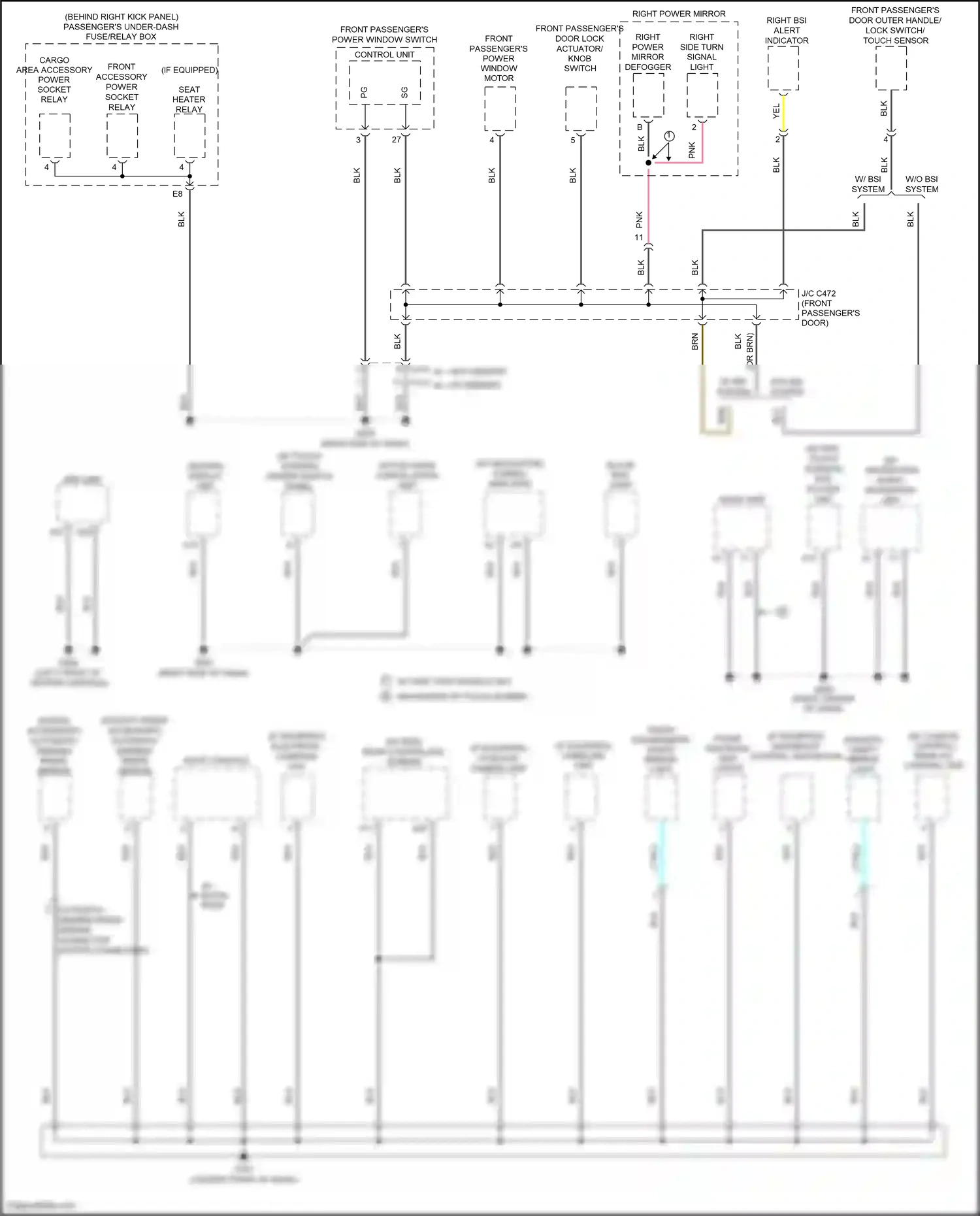 Wiring diagram except honda accessory for Honda Odyssey V (2013-2017) (2 of 2)