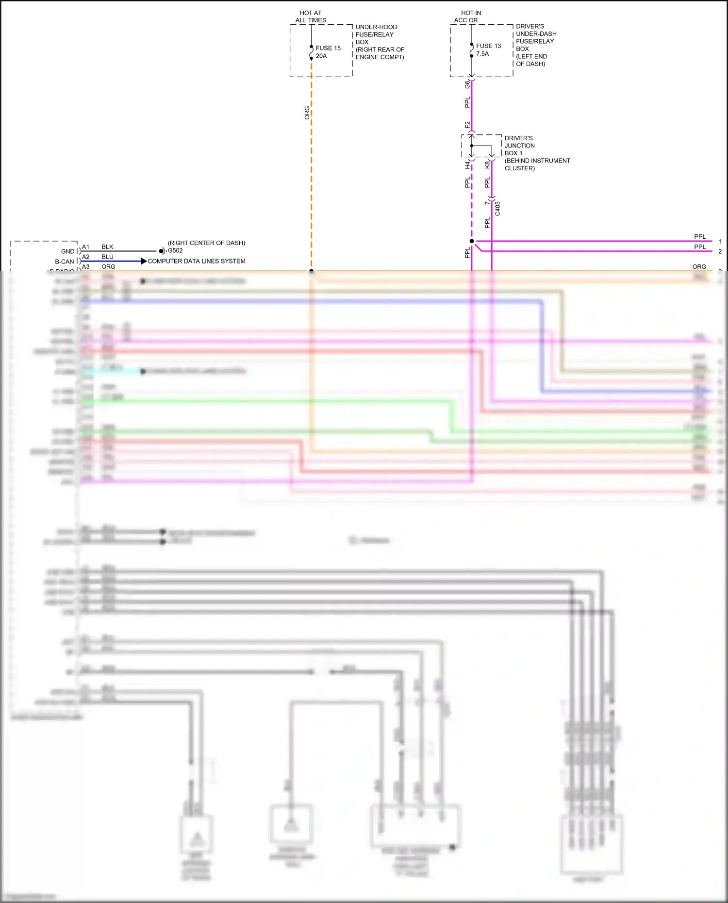 Wiring diagram fl pre- for Honda Odyssey V (2013-2017) (1 of 4)