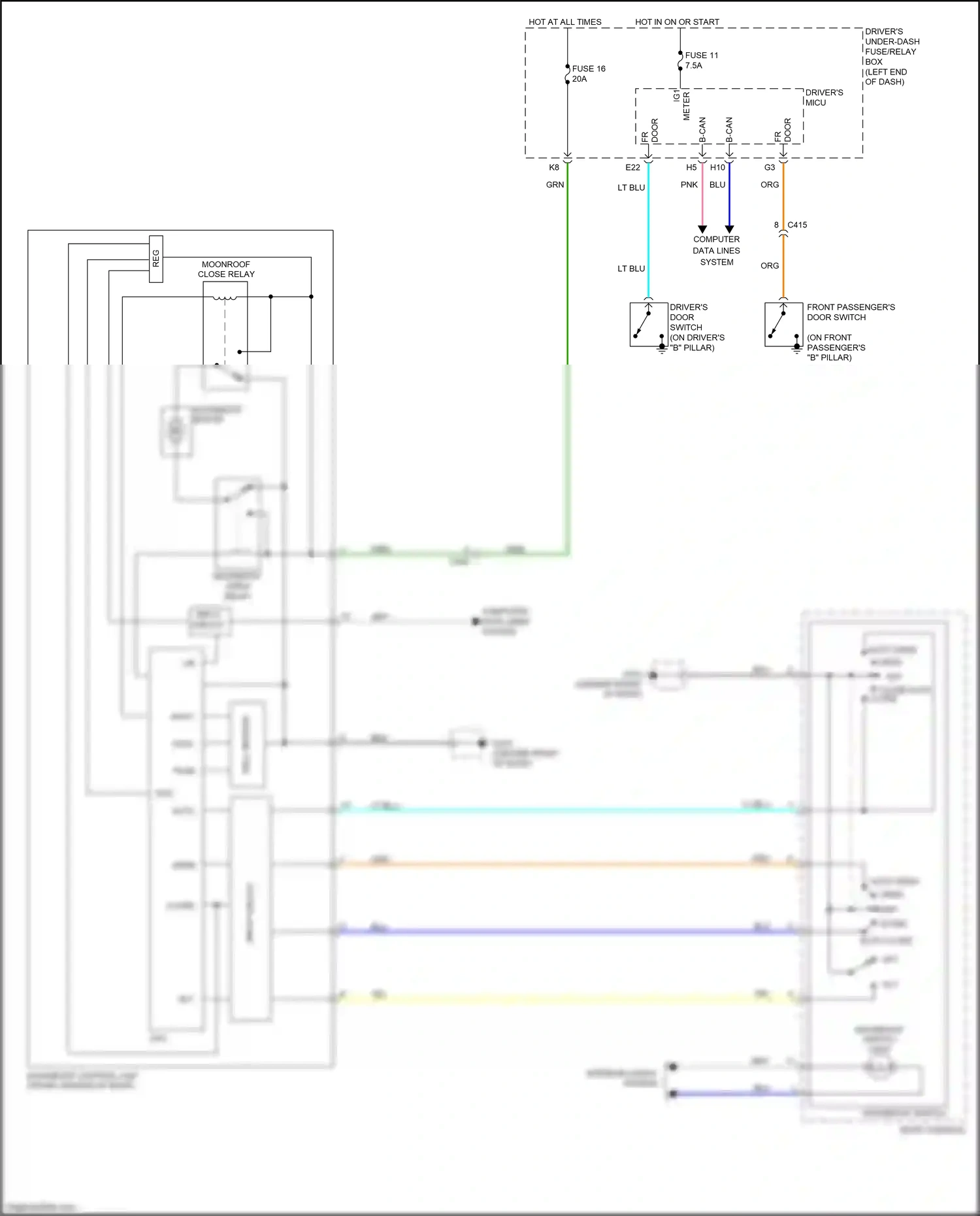 Wiring diagram fr-r for Honda Odyssey V (2013-2017) (2 of 2)