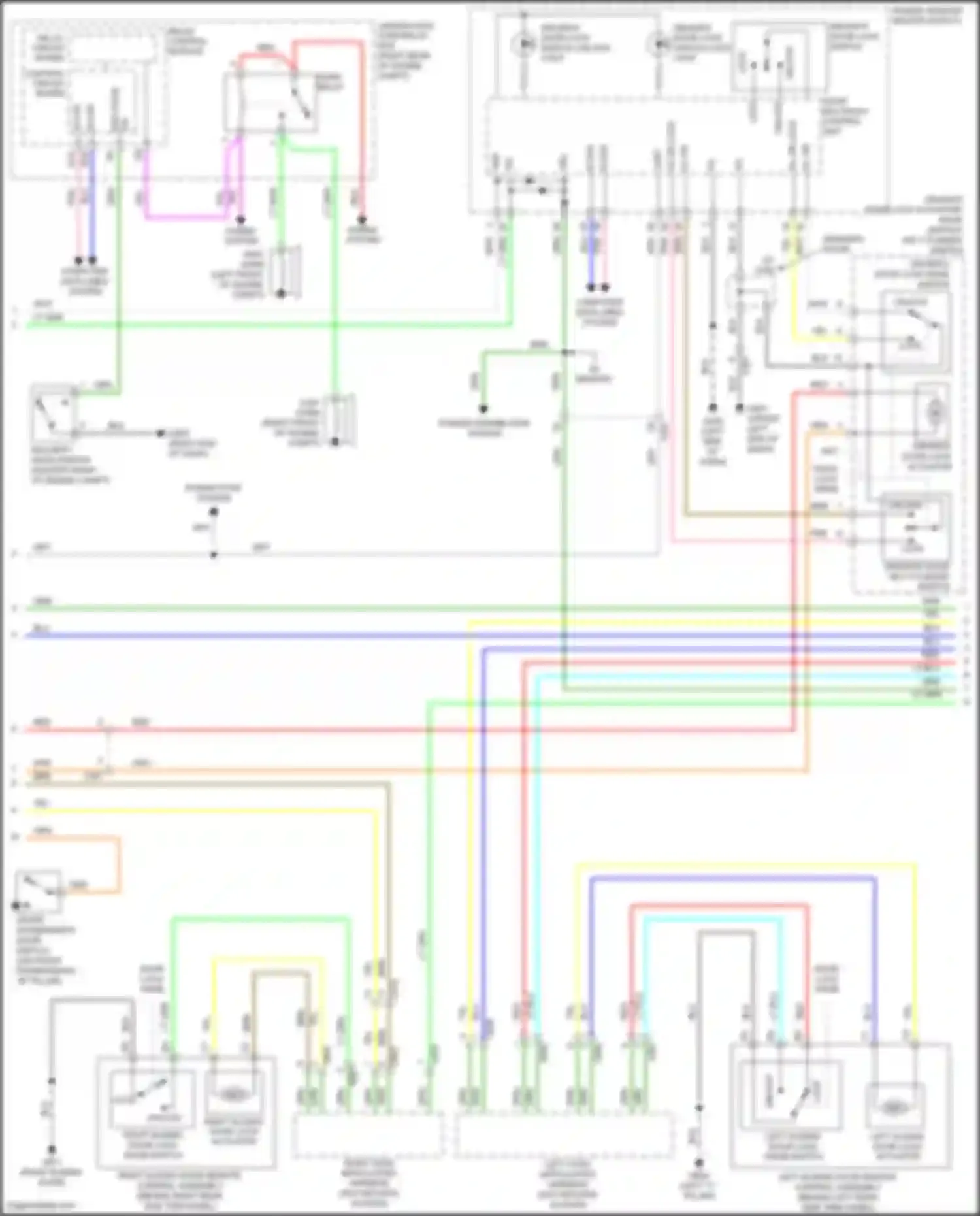 Wiring diagram front passenger's door switch for Honda Odyssey V (2013-2017) (2 of 5)