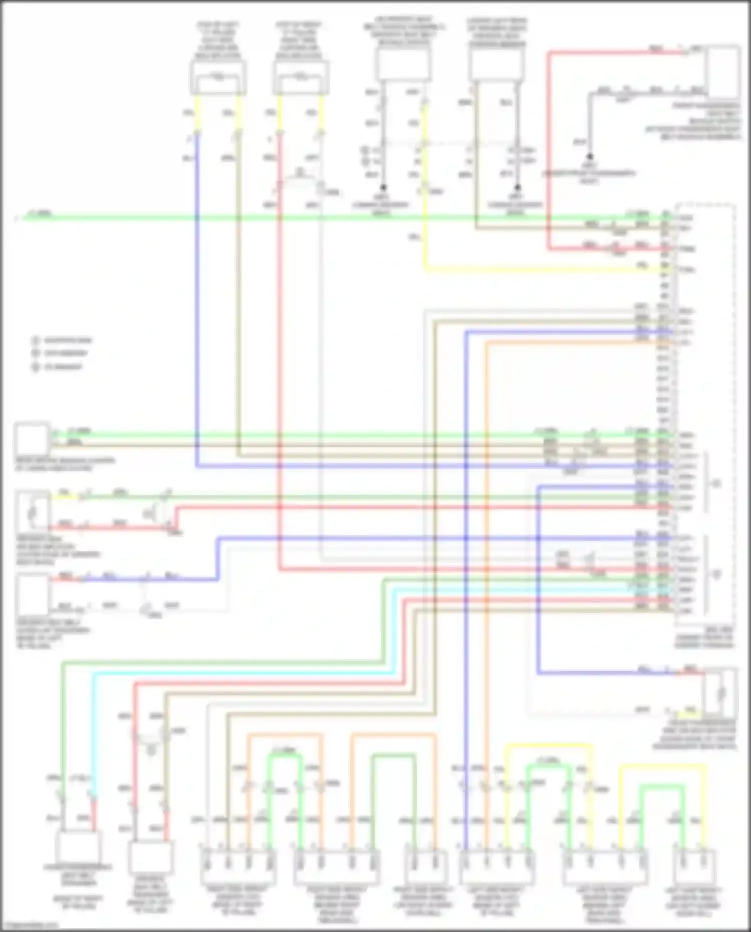 Wiring diagram front passenger's seat belt buckle switch for Honda Odyssey V (2013-2017) (2 of 2)