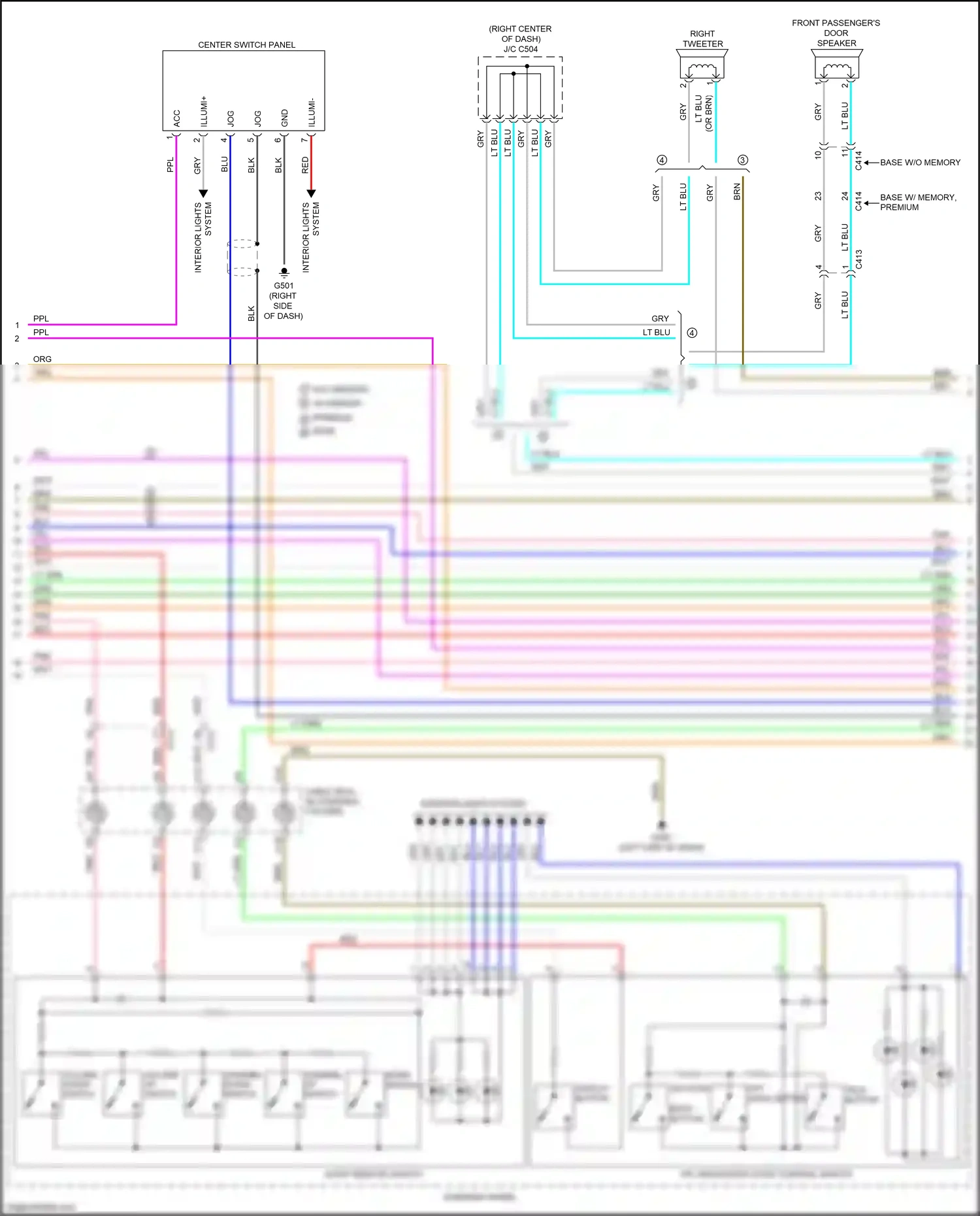 Wiring diagram interior lights for Honda Odyssey V (2013-2017) (3 of 8)