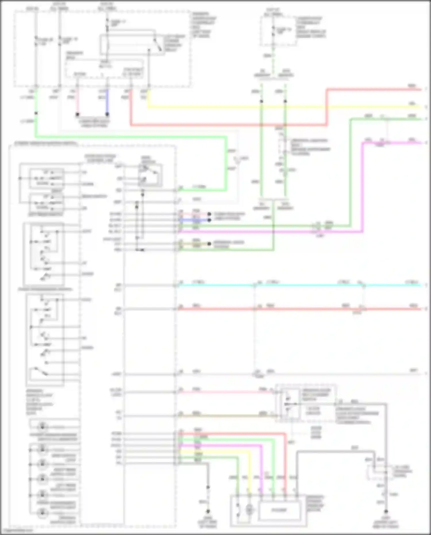 Wiring diagram left rear power window relay for Honda Odyssey V (2013-2017) (2 of 2)