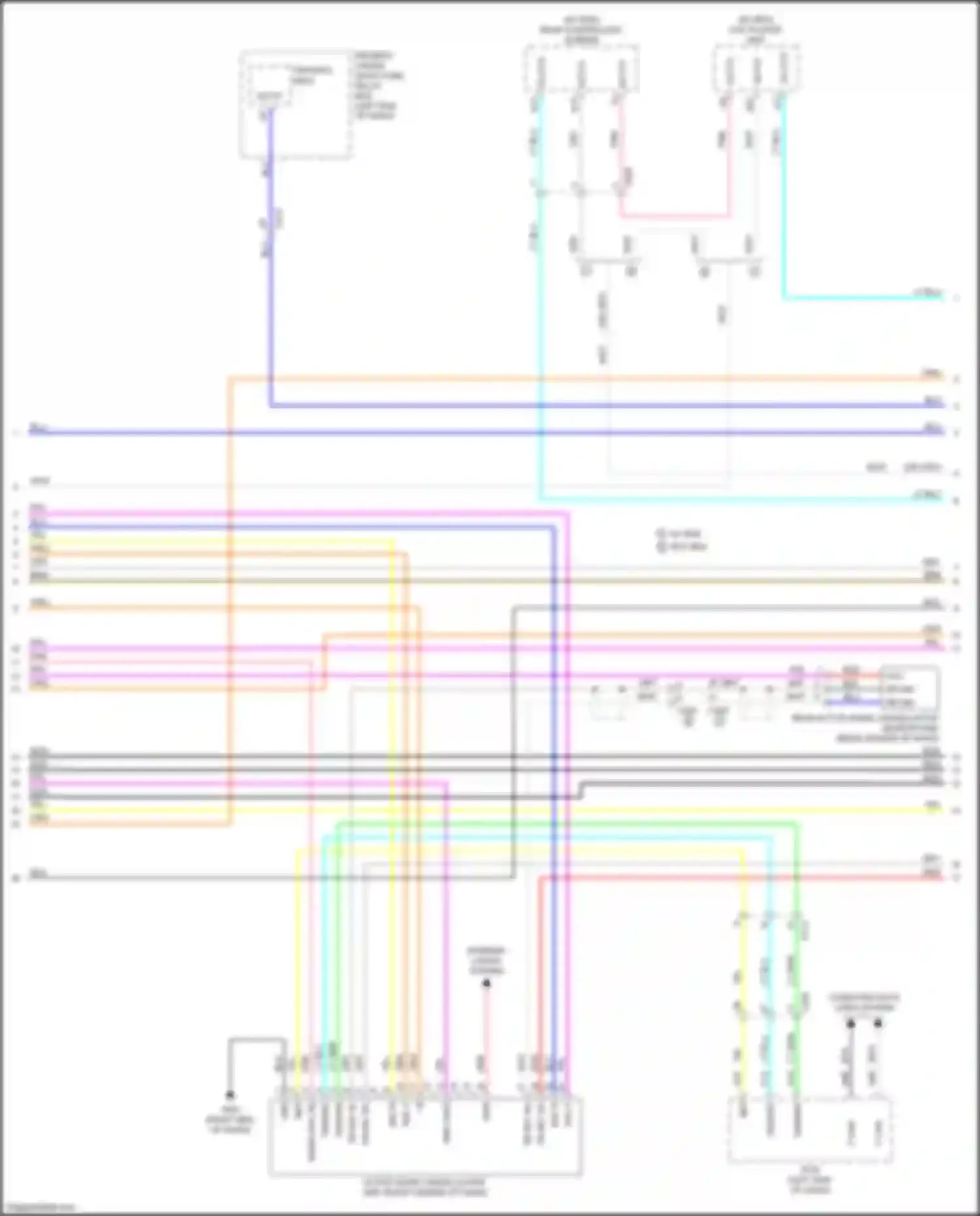 Wiring diagram rear controller, screen for Honda Odyssey V (2013-2017) (6 of 14)
