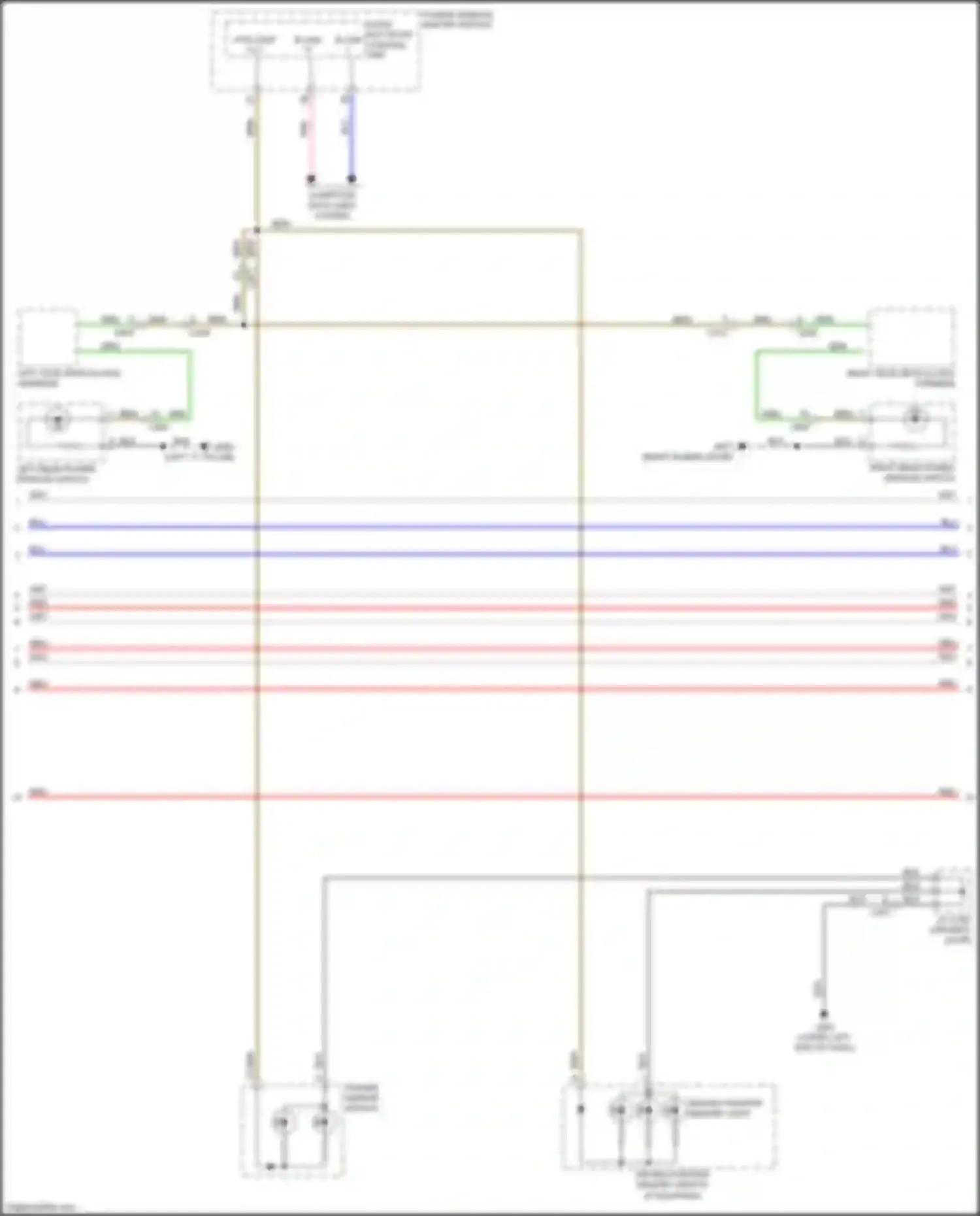 Wiring diagram right rear power window switch for Honda Odyssey V (2013-2017) (2 of 3)