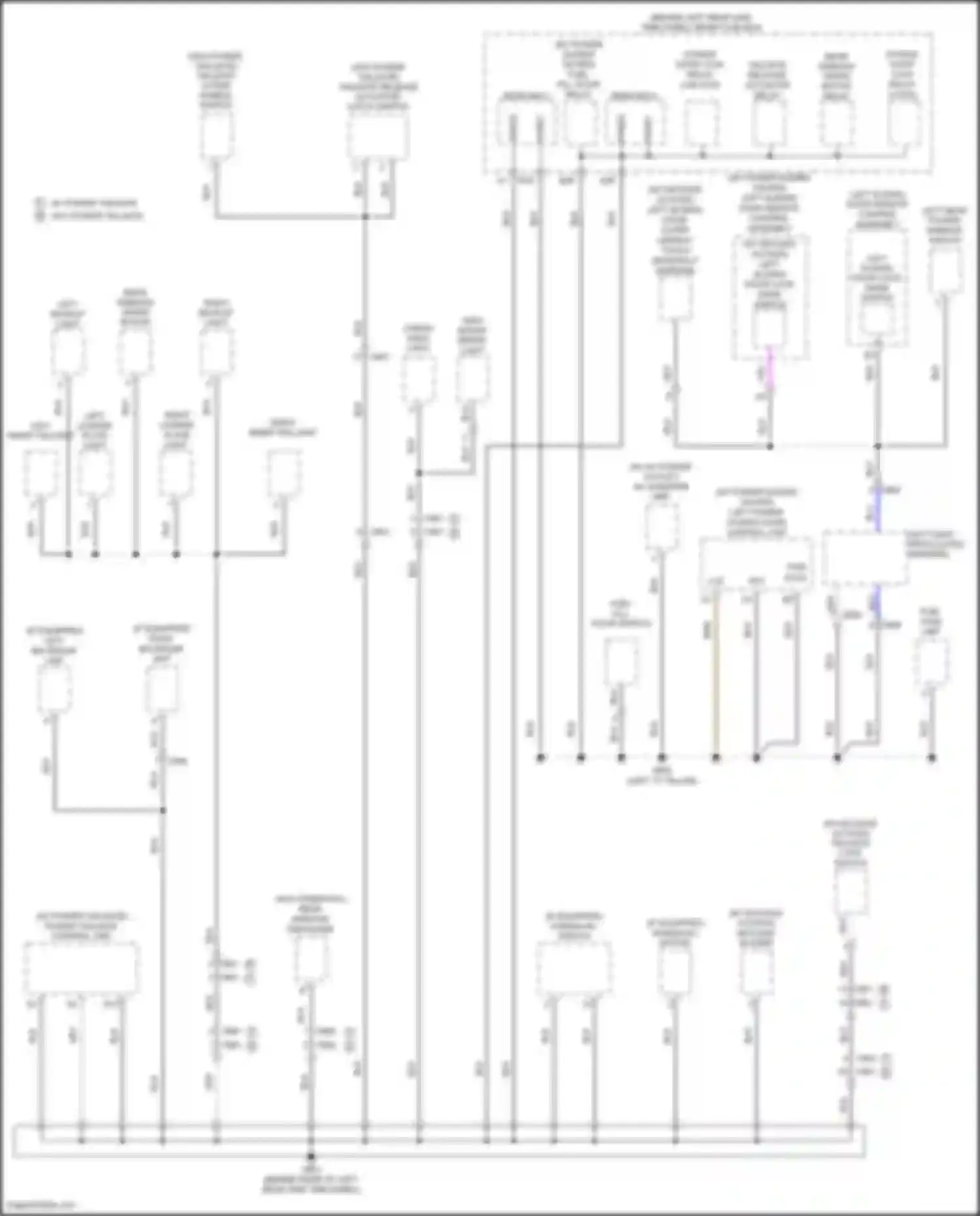 Wiring diagram tailgate release actuator/ latch switch for Honda Odyssey V (2013-2017) (2 of 3)