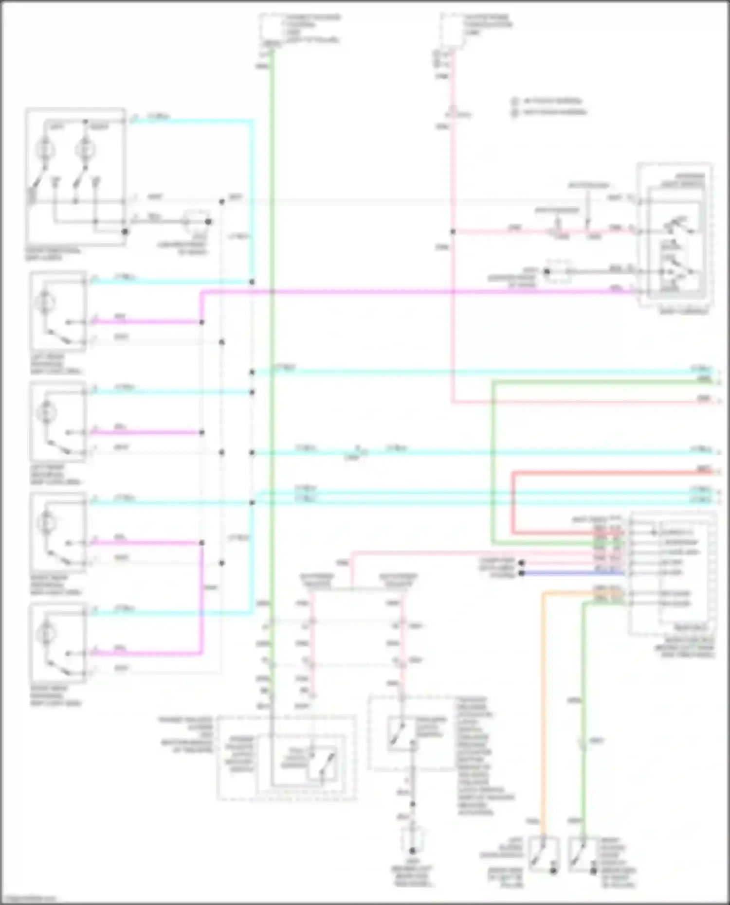 Wiring diagram w/o power tailgate for Honda Odyssey V (2013-2017) (1 of 9)