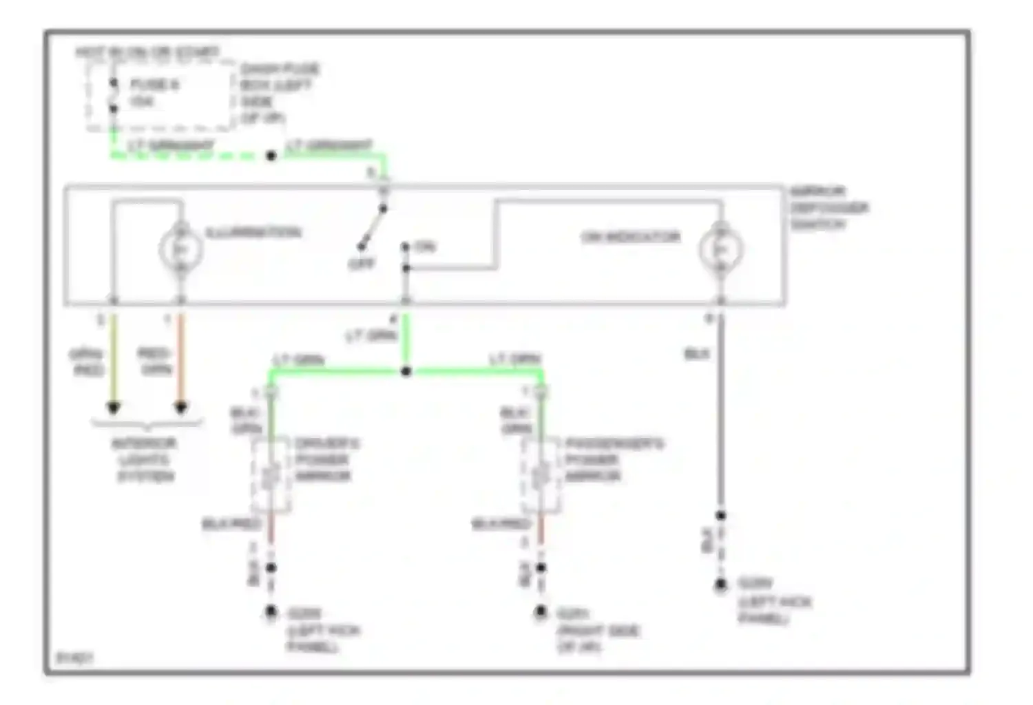 Passport Honda I (1993-1997): Heated mirrors circuit, early production