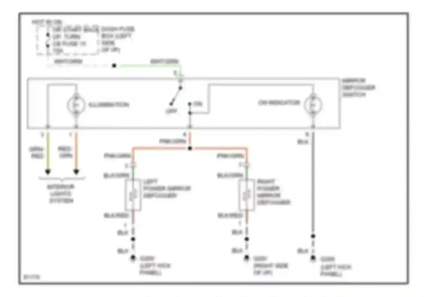 Passport Honda I (1993-1997): Heated mirrors circuit, late production