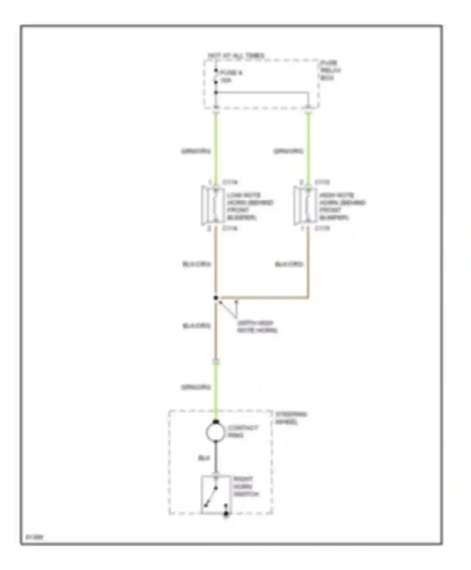 Passport Honda I (1993-1997): Horn circuit, early production