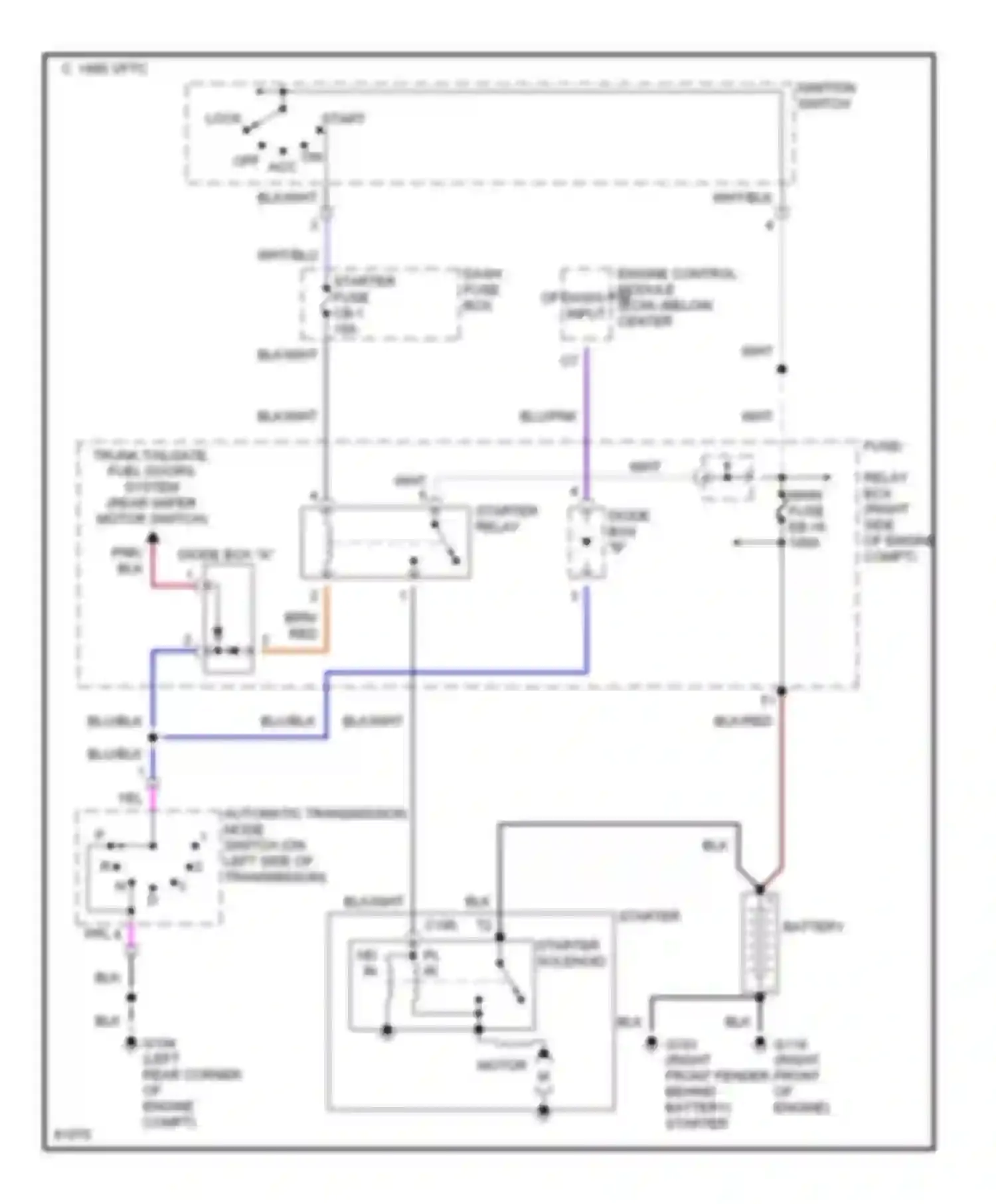 Passport Honda I (1993-1997): Starting circuit, a/t late production