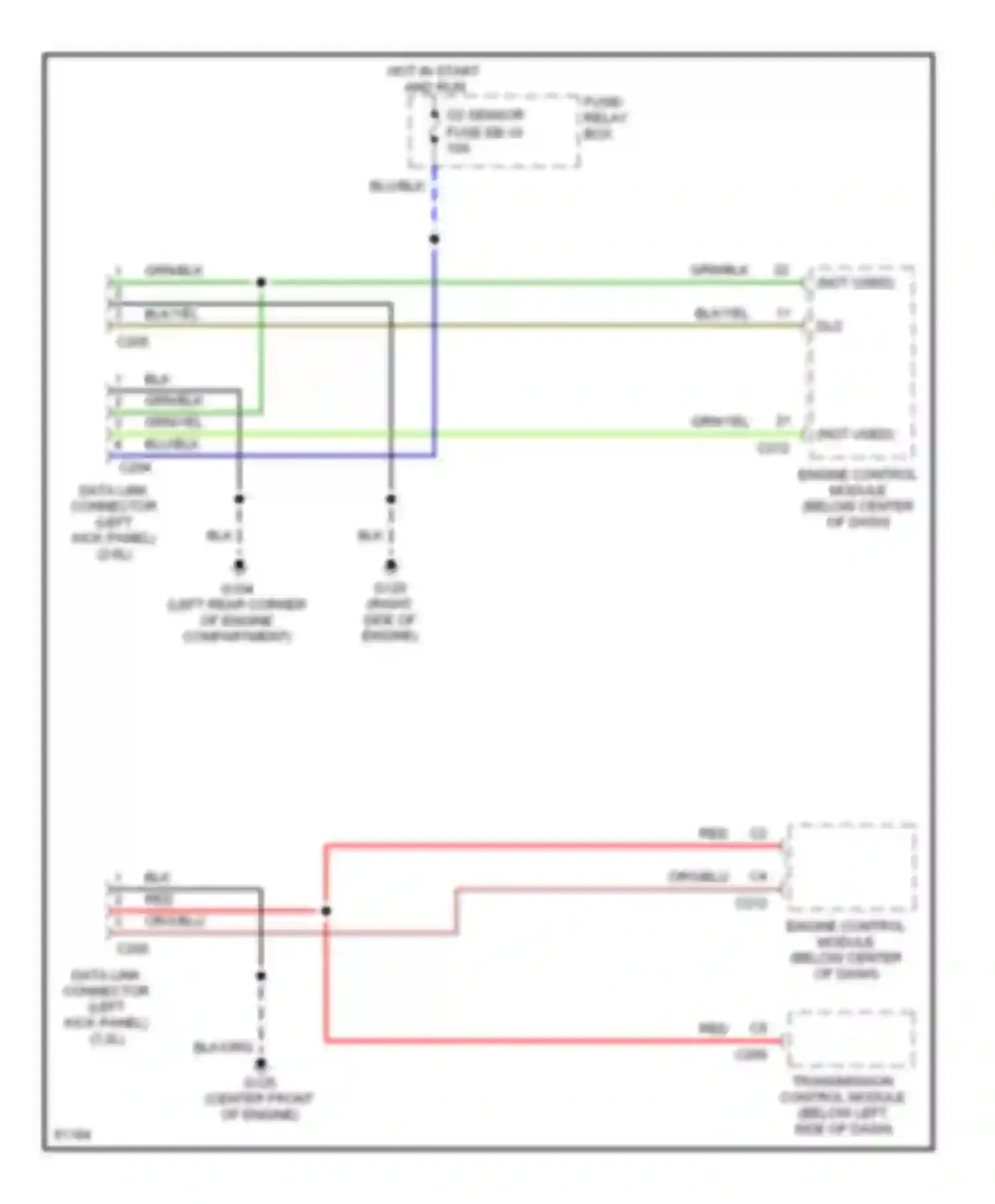 Wiring diagram blk/org for Honda Passport I (1993-1997) (2 of 18)