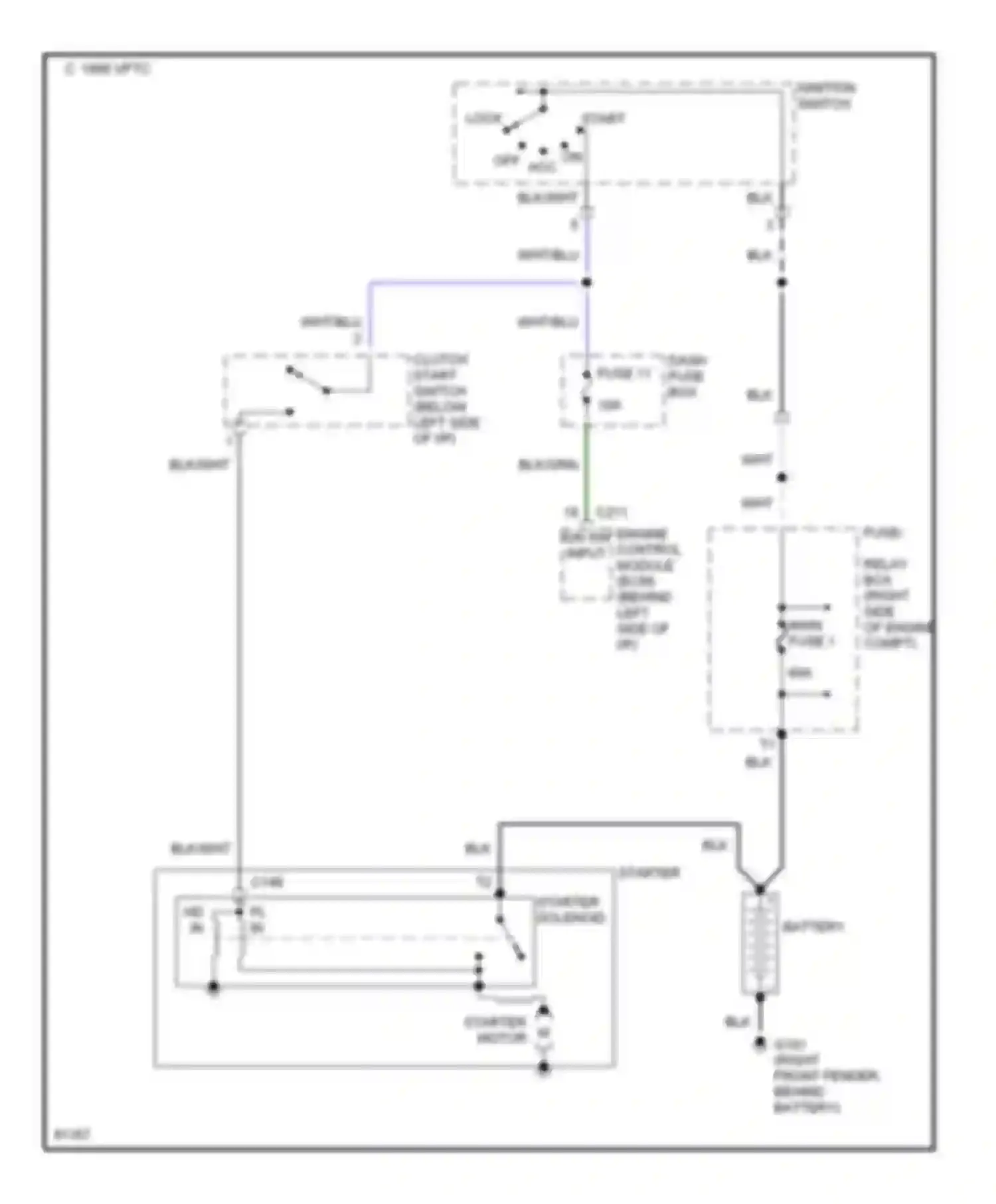 Wiring diagram blk/wht for Honda Passport I (1993-1997) (21 of 38)