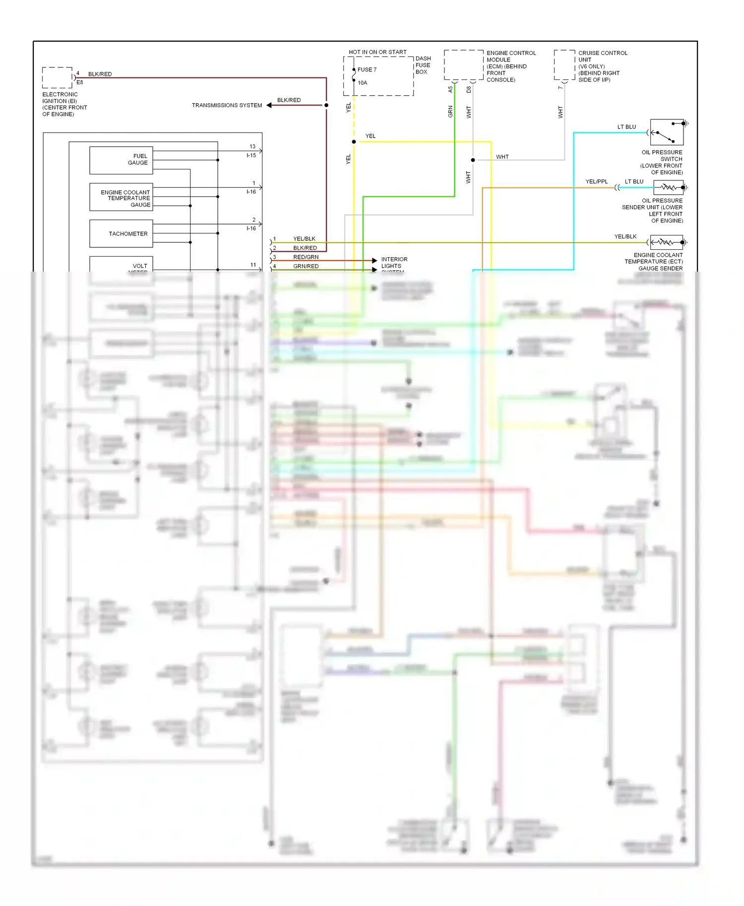 Honda Passport I (1993-1997) engine control module (ecm) (behind front console) wiring diagram  (1 of 1)