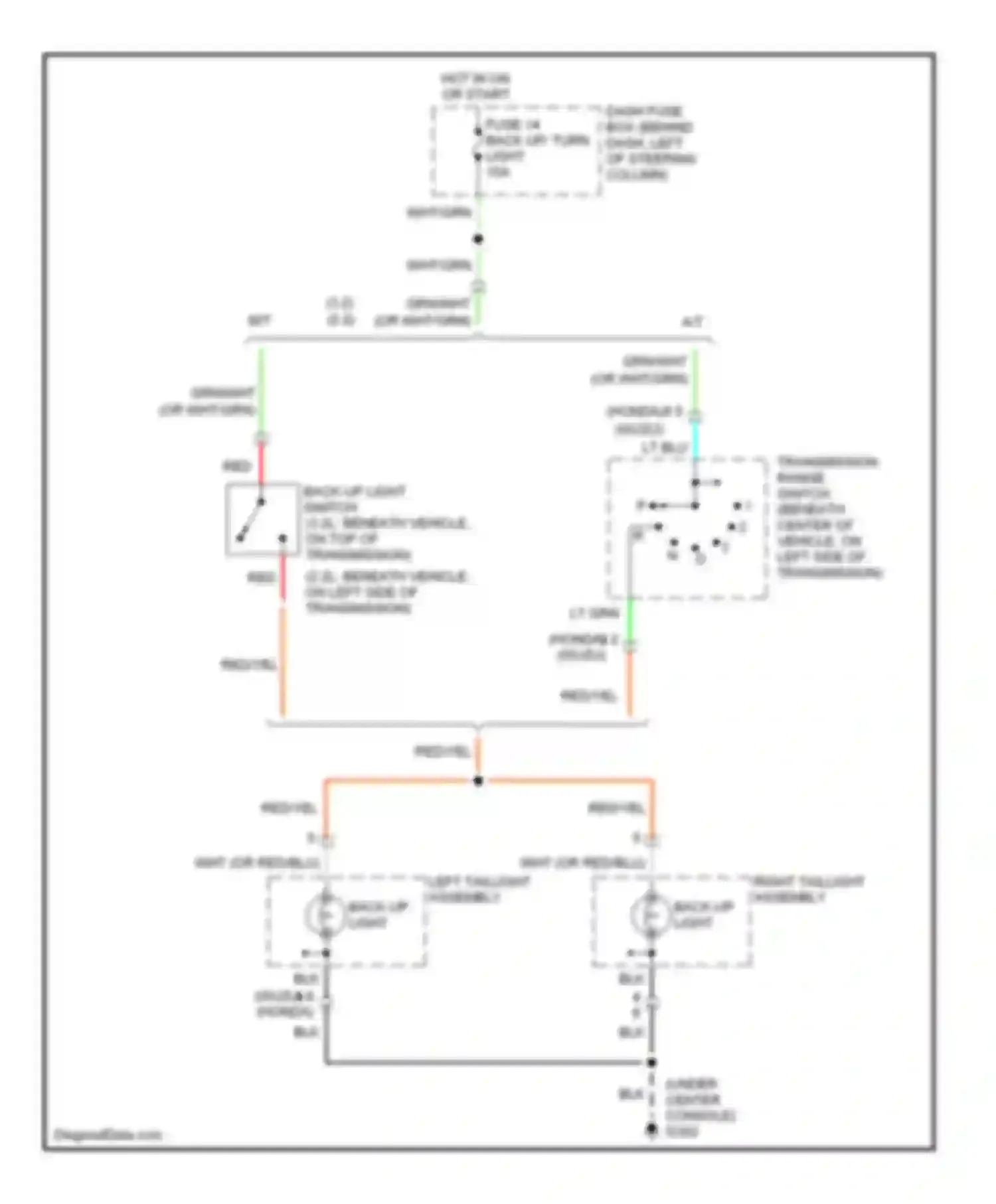 Wiring diagram right taillight assembly for Honda Passport II (1997-2002) (1 of 3)