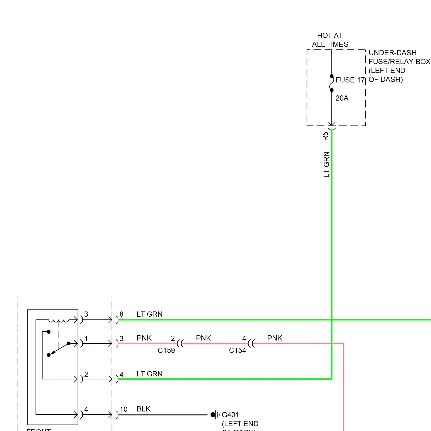demo - Front heated seats circuit, w/o ventilation (1 of 2) Front heated seats circuit, w/o ventilation (1 of 2)