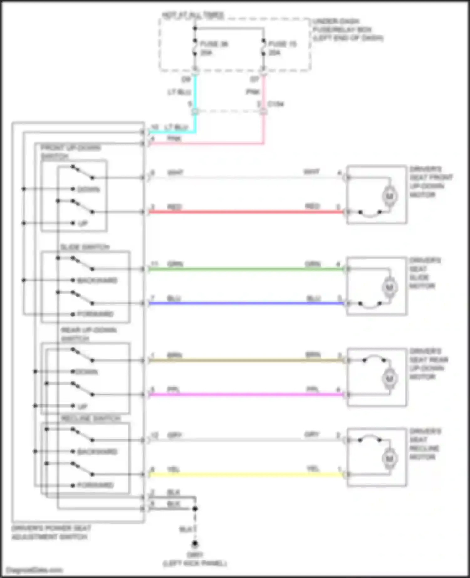 Wiring diagram front up-down switch for Honda Passport III (2019-2021) (1 of 1)