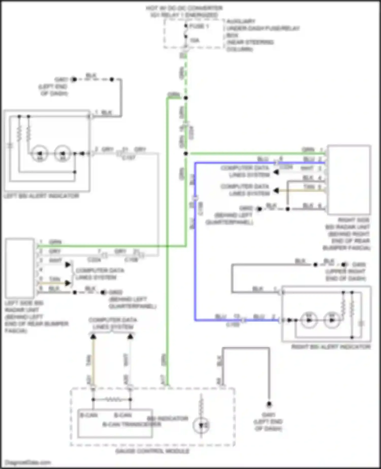 Wiring diagram right side bsi radar unit for Honda Passport III (2019-2021) (1 of 4)