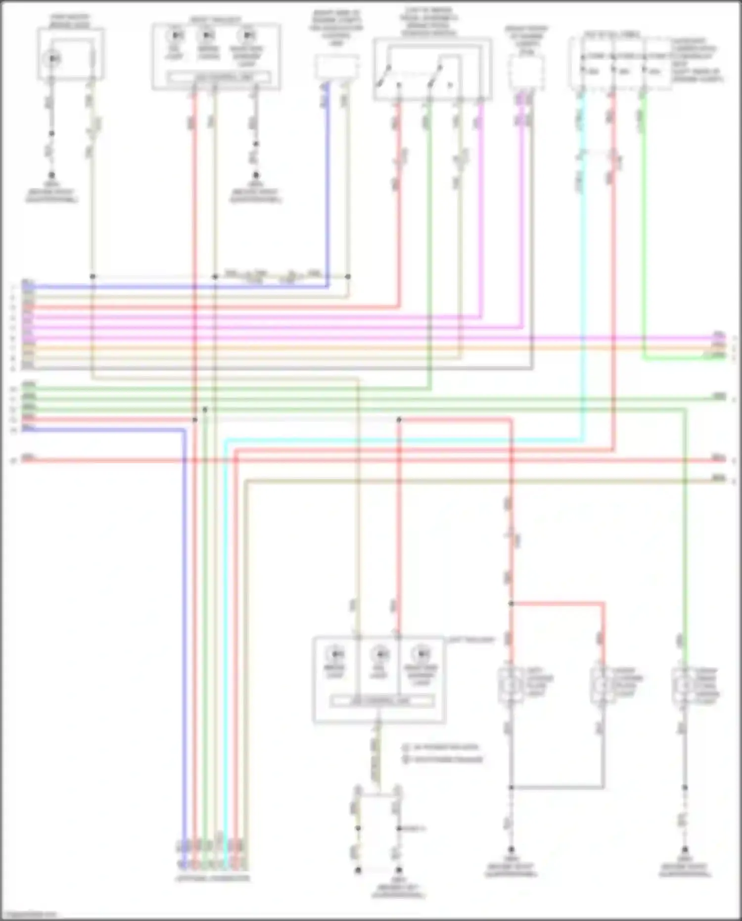 Wiring diagram w/ power tailgate w/o power tailgate for Honda Passport III (2019-2021) (2 of 3)