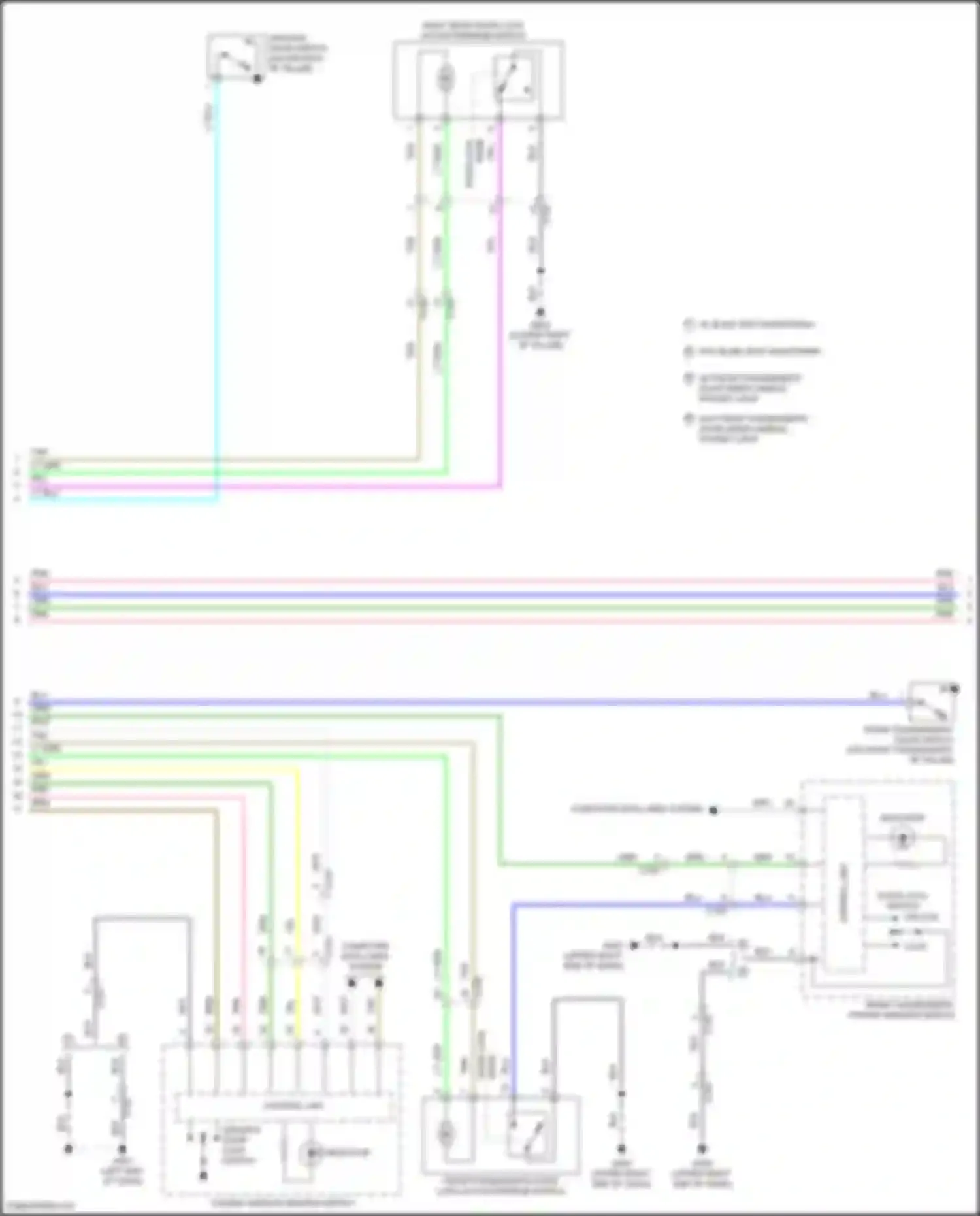 Wiring diagram w/o front passenger's door inner handle, pocket light for Honda Passport III (2019-2021) (1 of 3)
