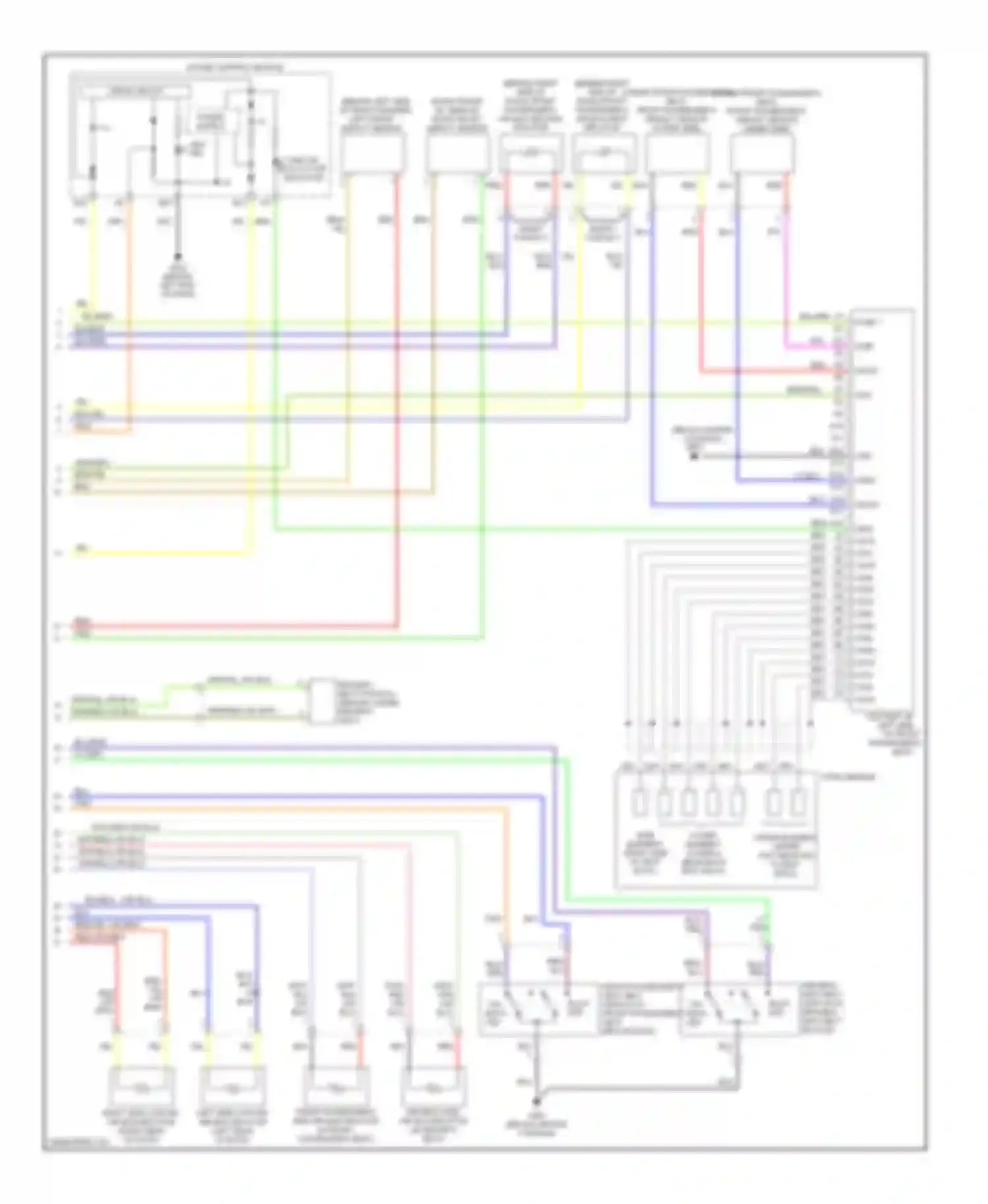 Pilot Honda I facelift (2005-2008): Supplemental restraints circuit (2 of 2)