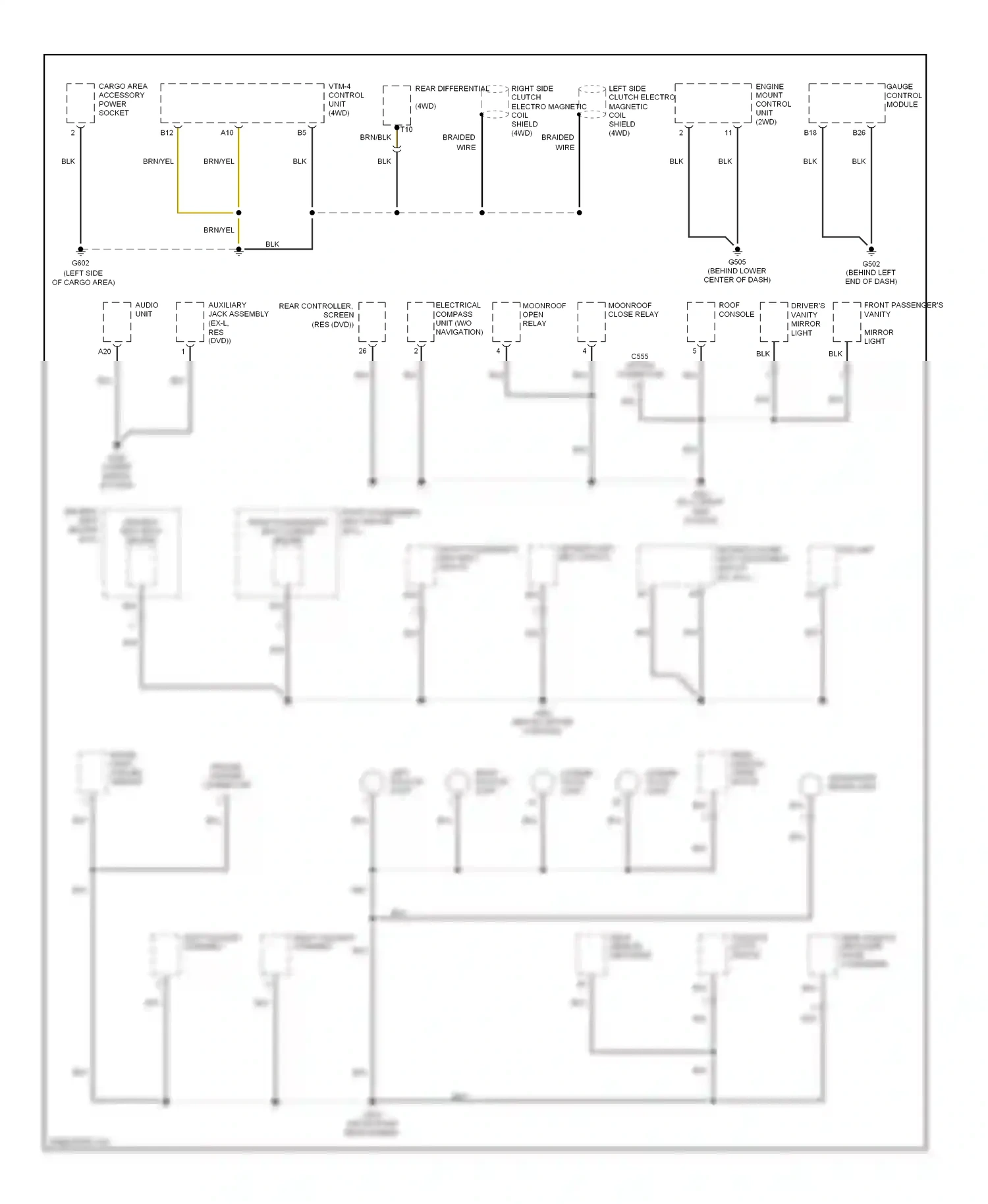 Wiring diagram audio unit for Honda Pilot I facelift (2005-2008) (1 of 14)